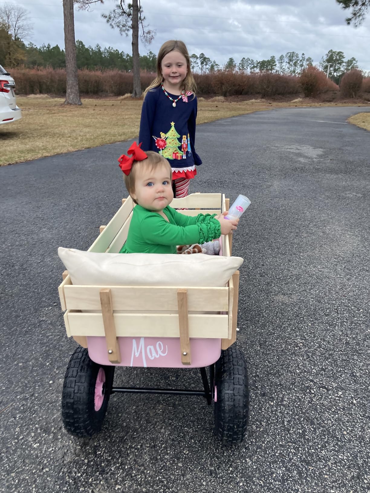 Classic Steel & Wood Utility Wagon for Family, Kids & Gardening (Red) | 10