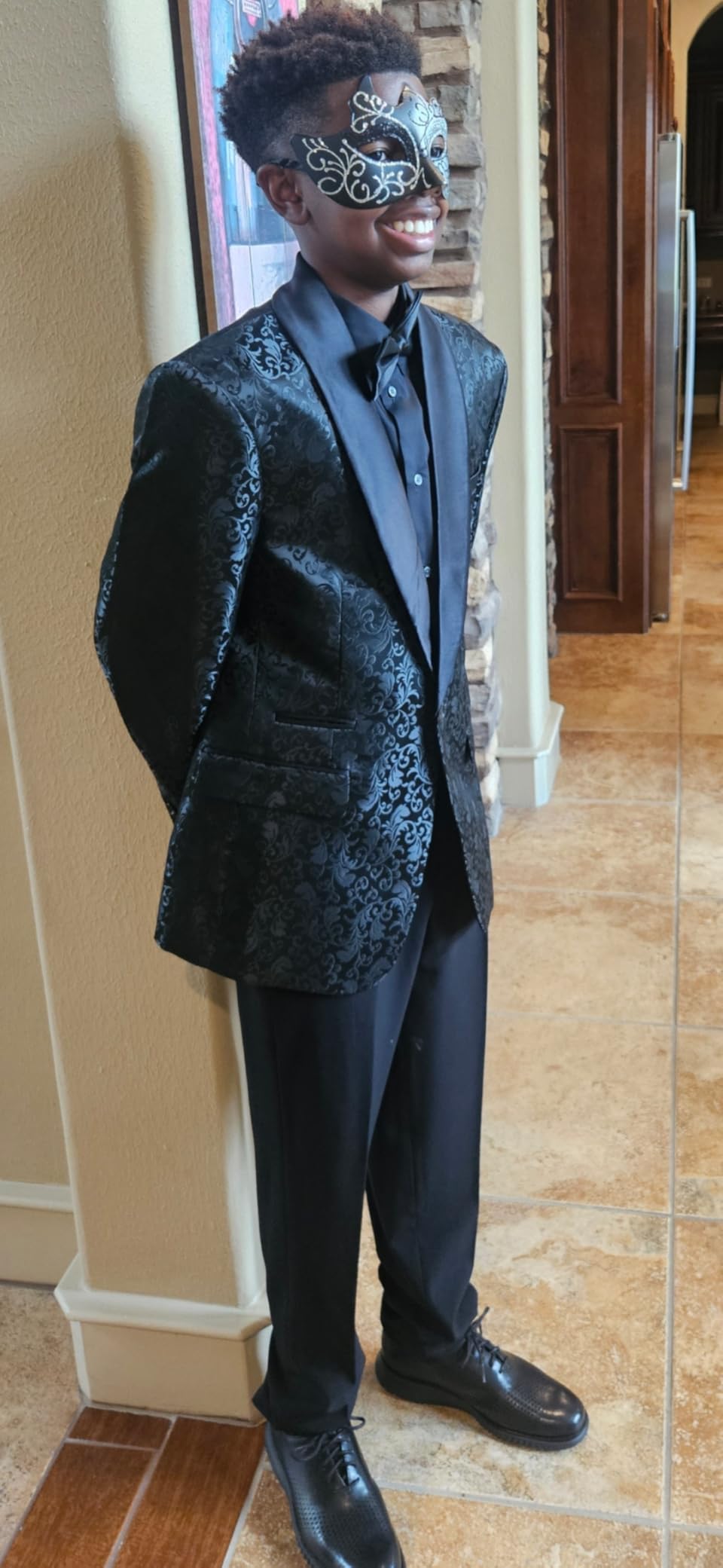 Men's Floral Shawl Lapel 2 Piece Tuxedo Slim Fit for Wedding Party customer photo 2