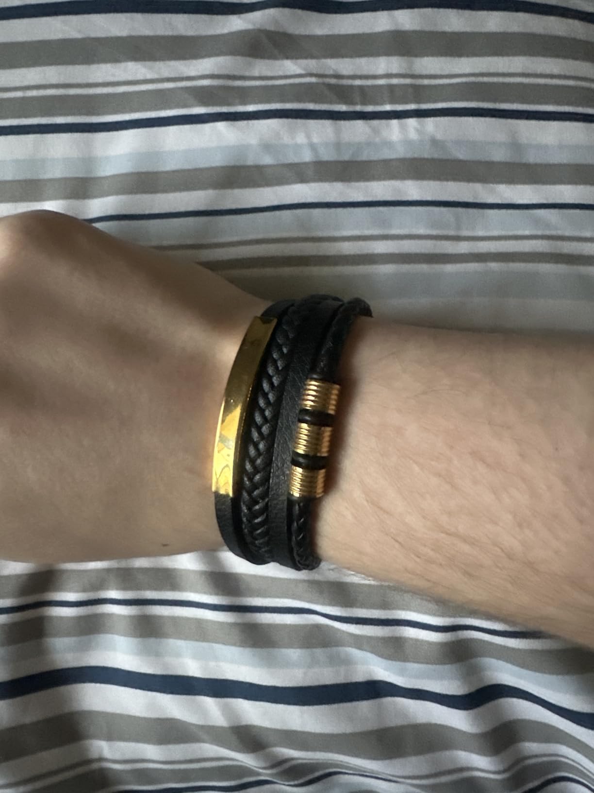 Premium Leather Bracelet Men | Stainless Steel Magnetic Clasp | Three Colors | Jewelry Box Included customer photo 1