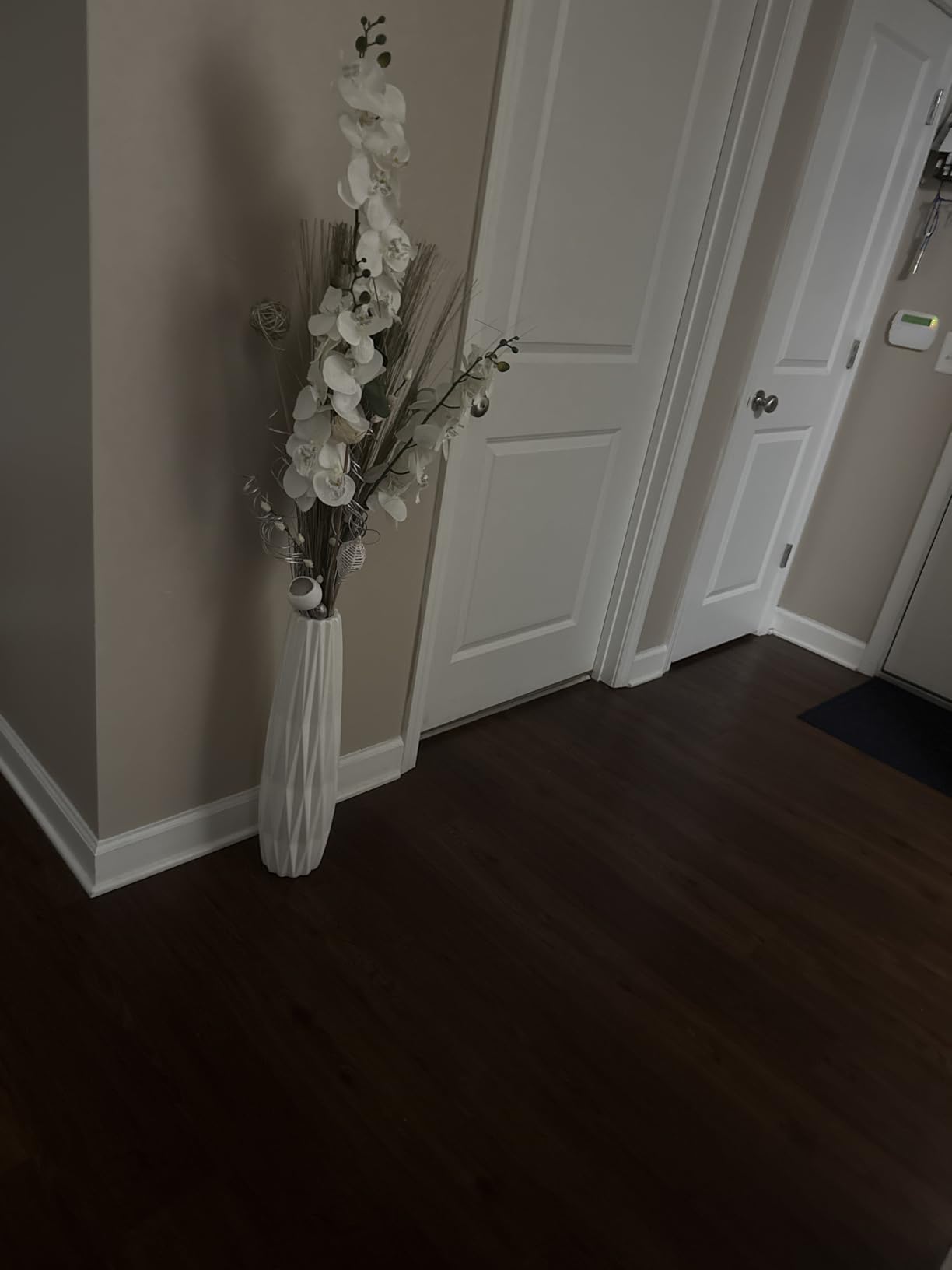 Ceramic White Tall Floor Vase, 24