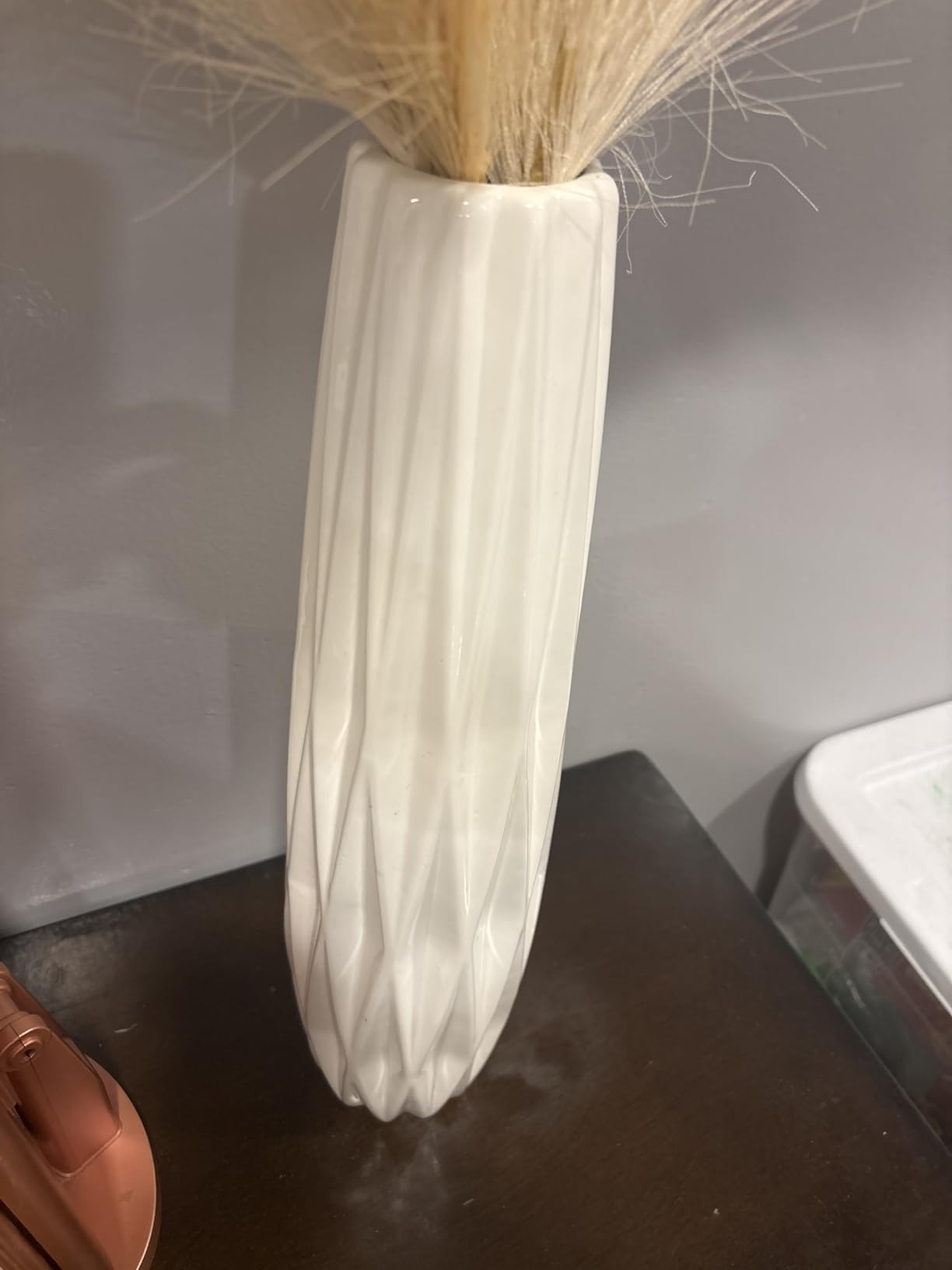 Ceramic White Tall Floor Vase, 24