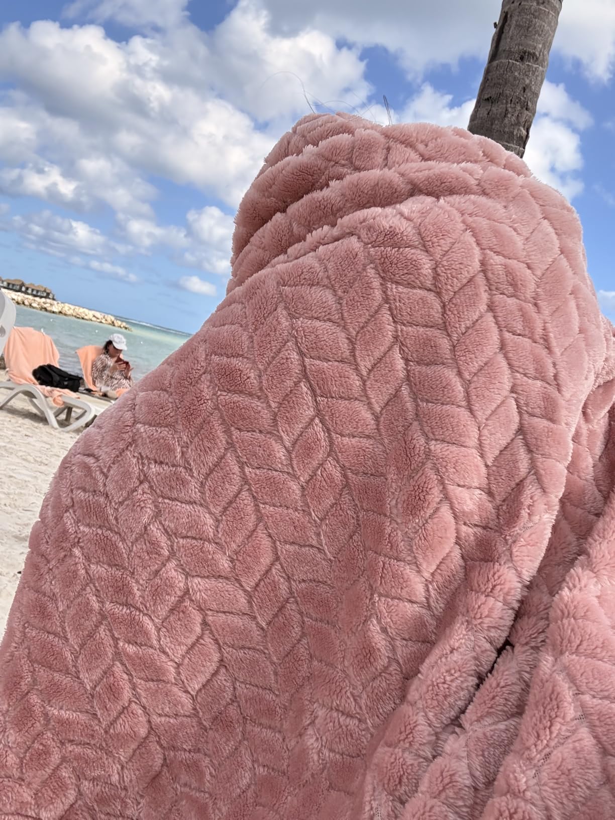 EverSnug Travel Blanket & Pillow 68x42 - Premium Ultra-Soft Microfleece 2 in 1 Compact & Packable Flight Blanket with Soft Bag Pillowcase, Hand Luggage Sleeve and Backpack Clip (Light Pink) customer photo 2