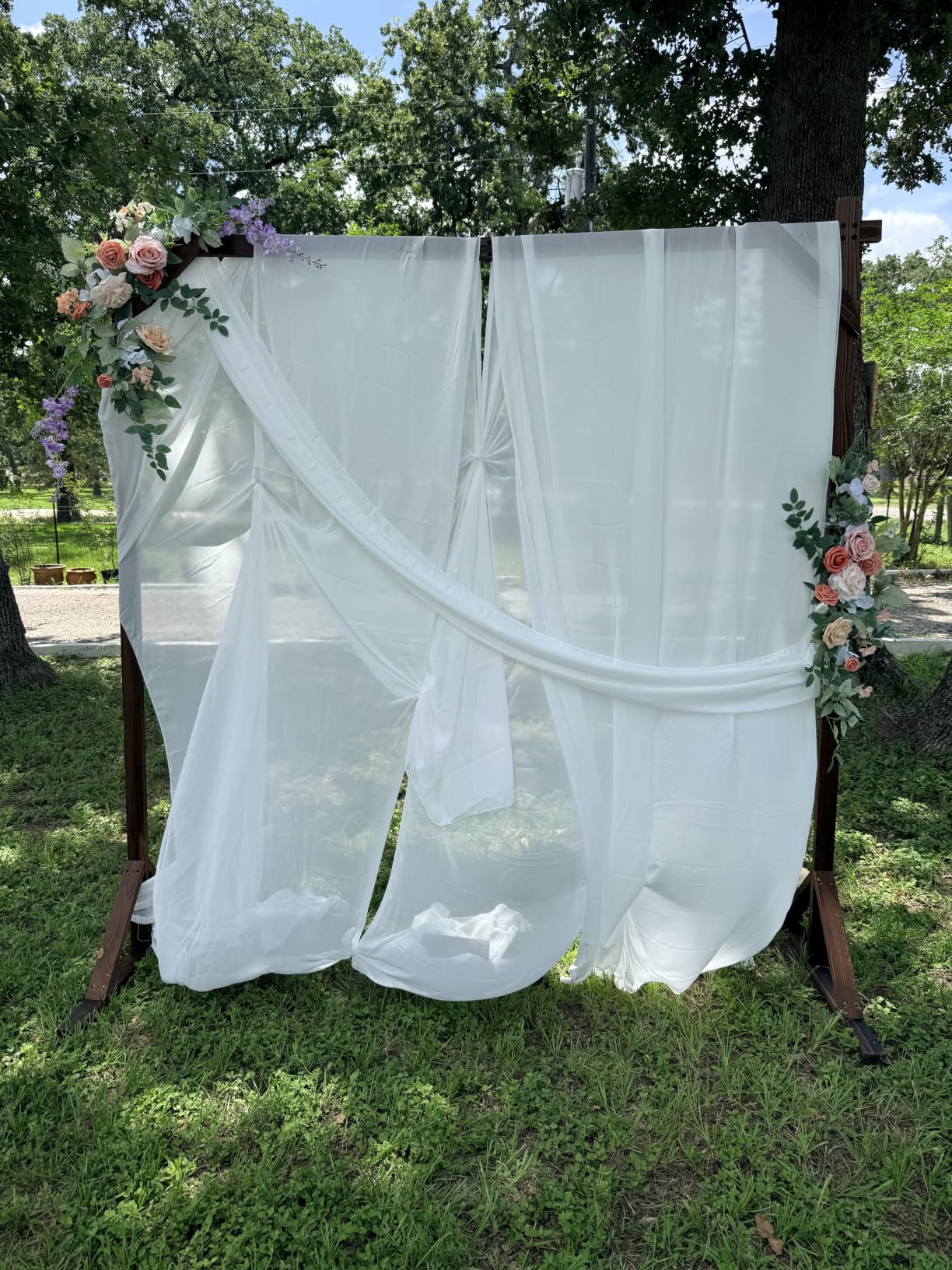 7.2FT Wooden Wedding Arch Square Wood Arches Arbor Backdrop Stand for Ceremony Indoor Outdoor Wedding Party Proposal Scene Garden Beach Forest Rustic Boho Decoration customer photo 1