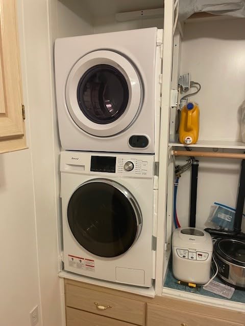 3.5 Cu.Ft Portable Clothes Dryer, High End Front Load Tumble Laundry Dryer with LCD Touch Screen, Stainless Steel Tub for Apartment, Home, Dorm-110V, Classic White customer photo 2