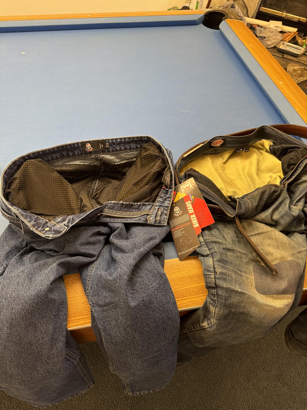 WICKED STOCK Men's Riding Pants with CE LEVEL2 Armor - Dark Blue customer photo 1