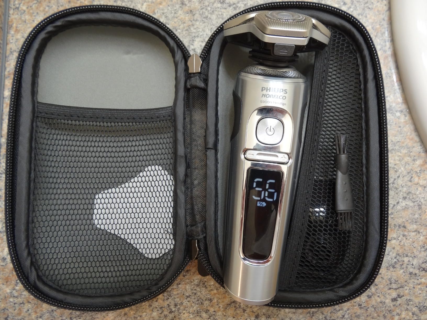 Philips Norelco S9000 Prestige Rechargeable Wet & Dry Electric Rotary Shaver with Precision Trimmer, Premium Case & Cleaning System, SP9841/84 customer photo 1