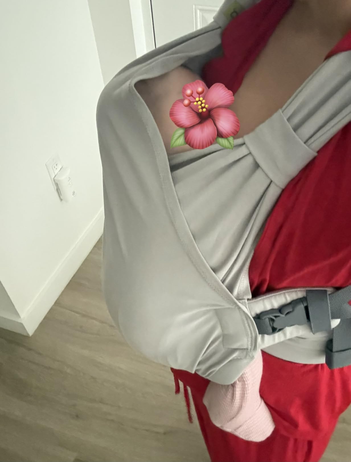 Boba Bliss Pre-Wrapped Baby Wrap Carrier, Newborn Sling, Gray | Stretchy Hybrid Sling that slips on in seconds, no tying, Hip-Healthy certified with Head Support for newborns 0-18 months. customer photo 2