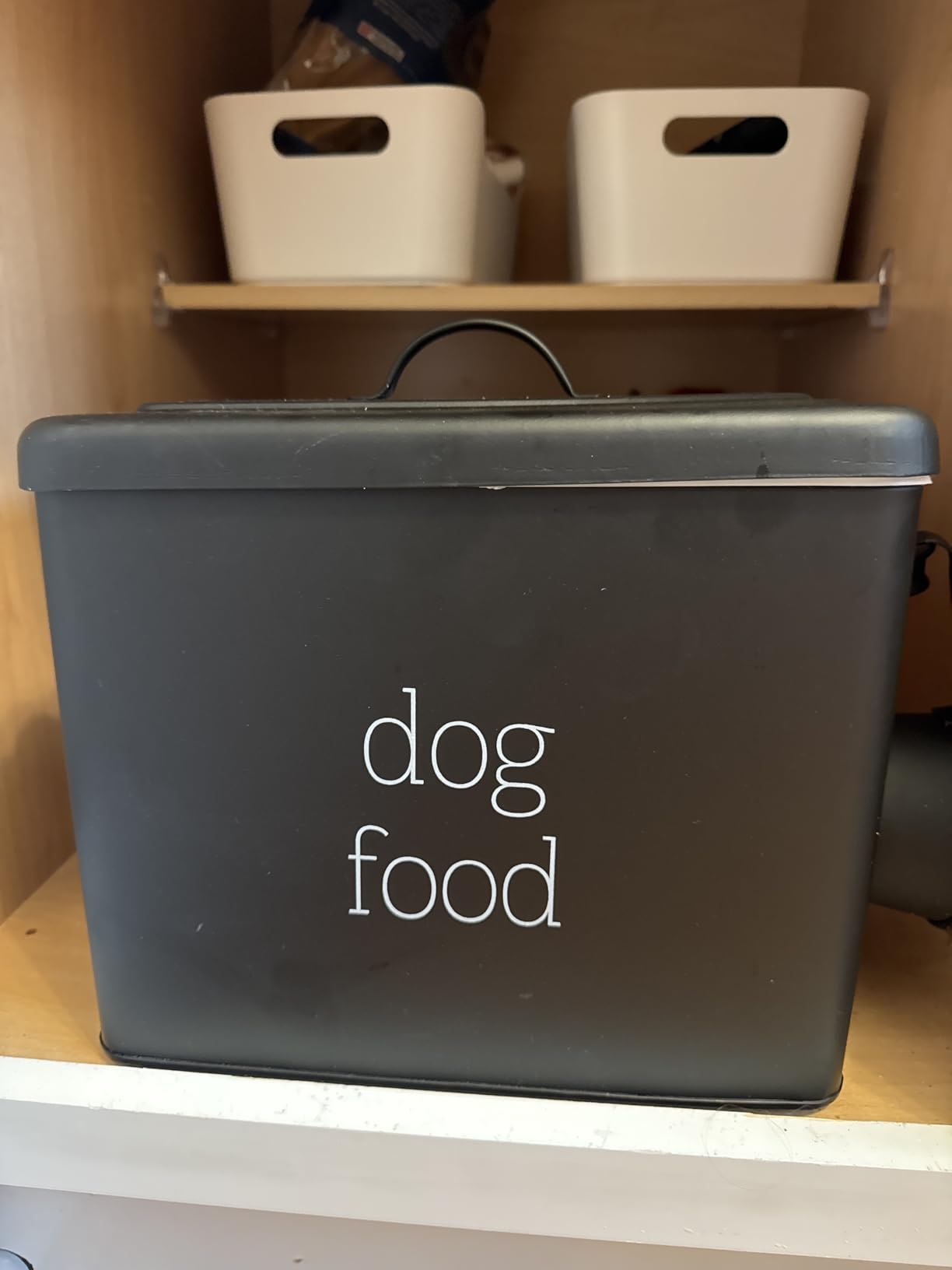 AuldHome Design Retro Dog Food Canister (Black); Modern Farmhouse Style Storage Bin for Pet Food customer photo 1
