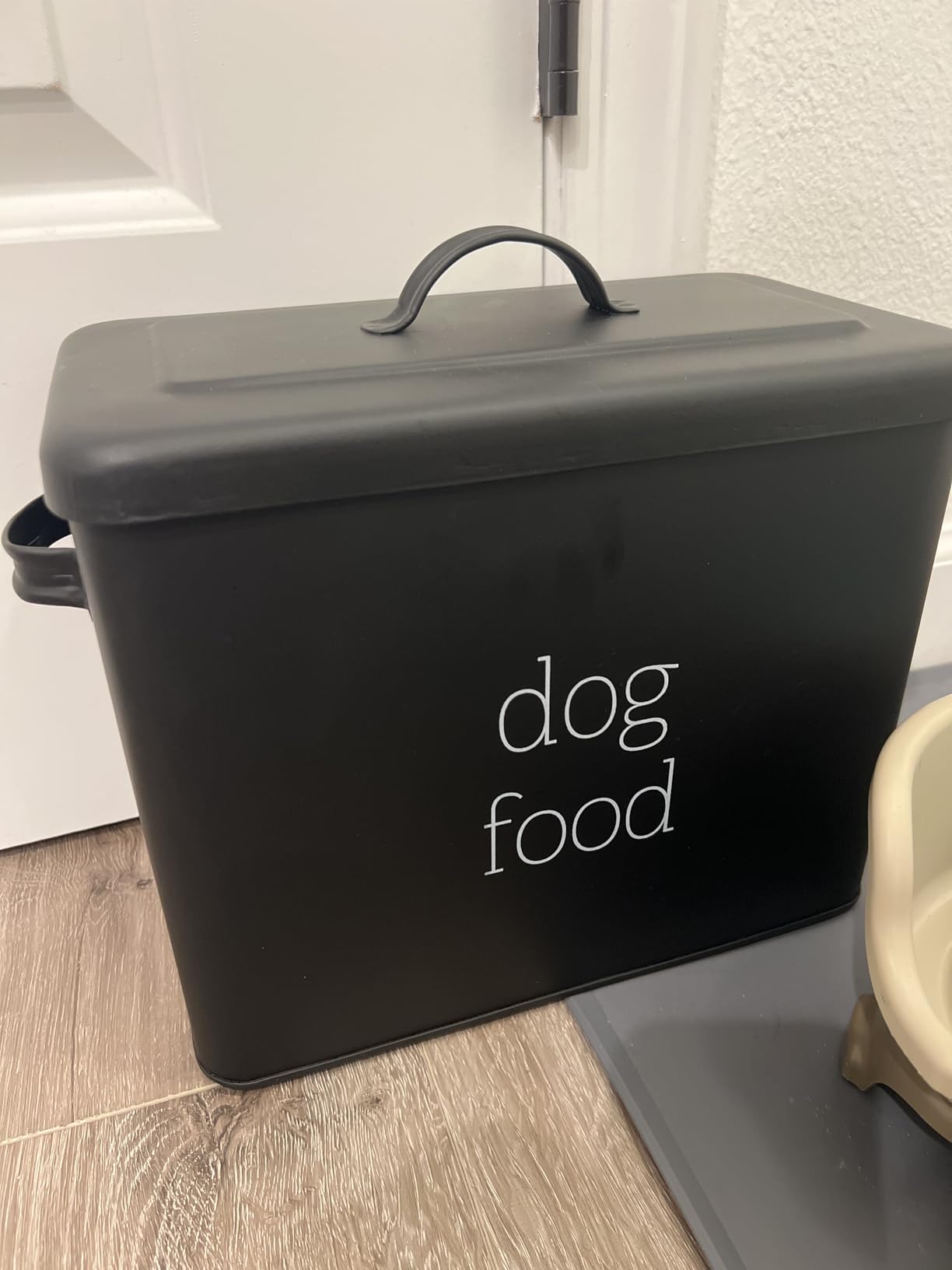 AuldHome Design Retro Dog Food Canister (Black); Modern Farmhouse Style Storage Bin for Pet Food customer photo 2