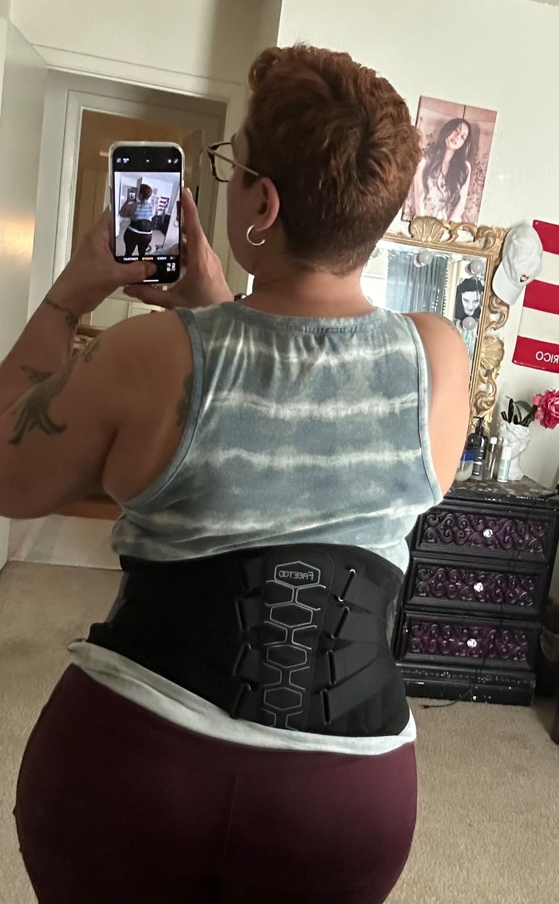 FREETOO Back Brace For Lower Back Pain Relief, Back Support Brace Men Women | 3D Knitted Fabric,Metal Plate,Lumbar Pad, Herniated Disc,Sciatica,Strain,Scoliosis, Work,Heavy Lifting,Driving,Cycling,Gym customer photo 1