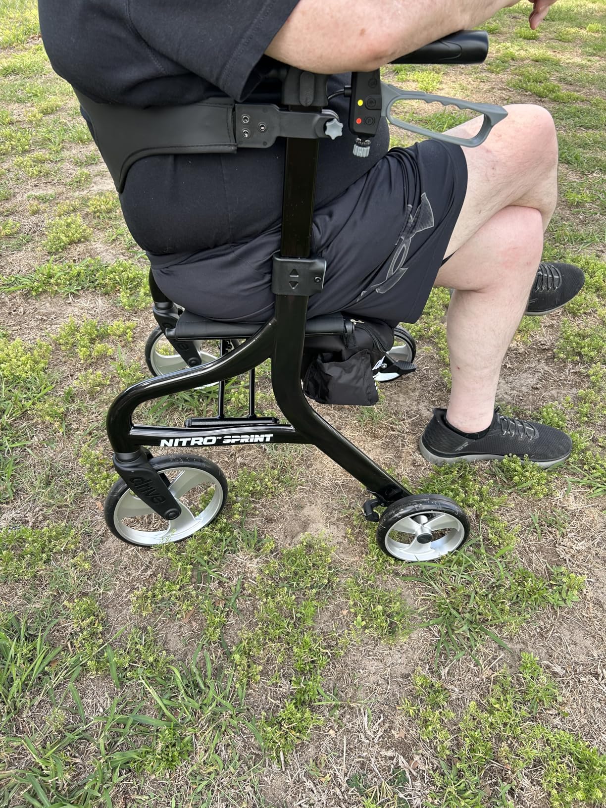 Drive Medical Nitro Sprint Rollator Walker with Seat, Standard Size, Red | Lightweight Rollator with Large Wheels Offers Compact Folding Design customer photo 2