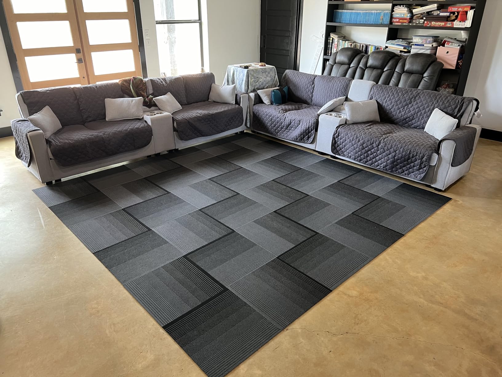 Carpet Tiles, Carpet Squares, Office Carpet Tiles Removable, Carpet Tile Flooring for Basement, 20