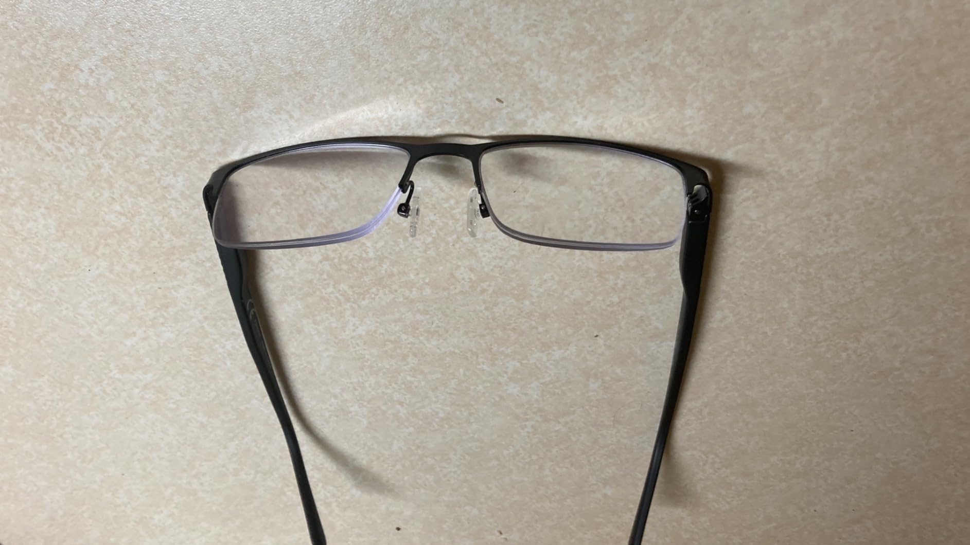 Missfive 2 Pack Mens Quality Progressive Multifocus Reading Glasses Blue Light Blocking, Man Spring Hinge No-Line Multifocal Readers Half Frame Metal Eyeglasses, Workspace For Near Range, 2.5x customer photo 2