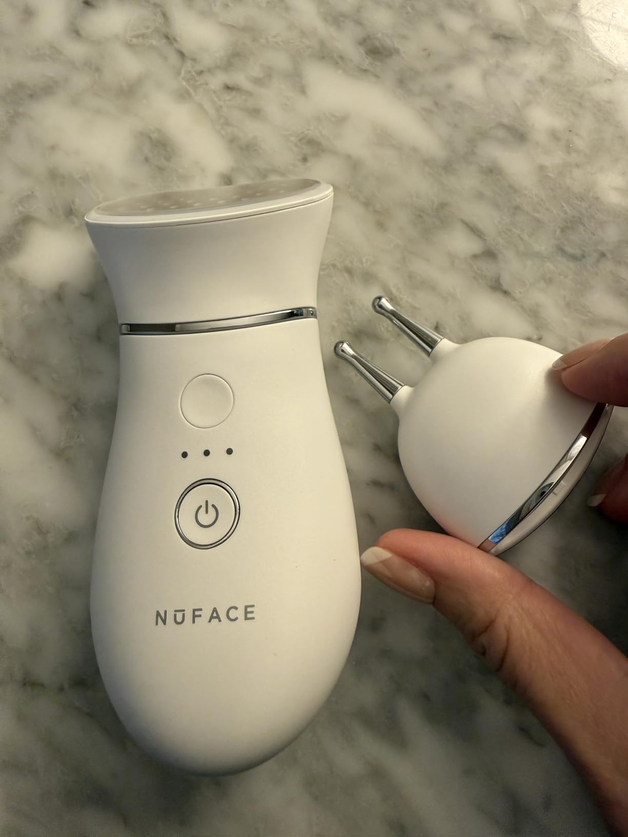 NuFACE Trinity+ Facial Massager - Face Firming & Toning Device for Lines & Wrinkles Treatment - FDA-Cleared Wrinkle Reducer + Lip & Eye Attachment + Aqua Gel Activator - 3 Frequency Microcurrent customer photo 1
