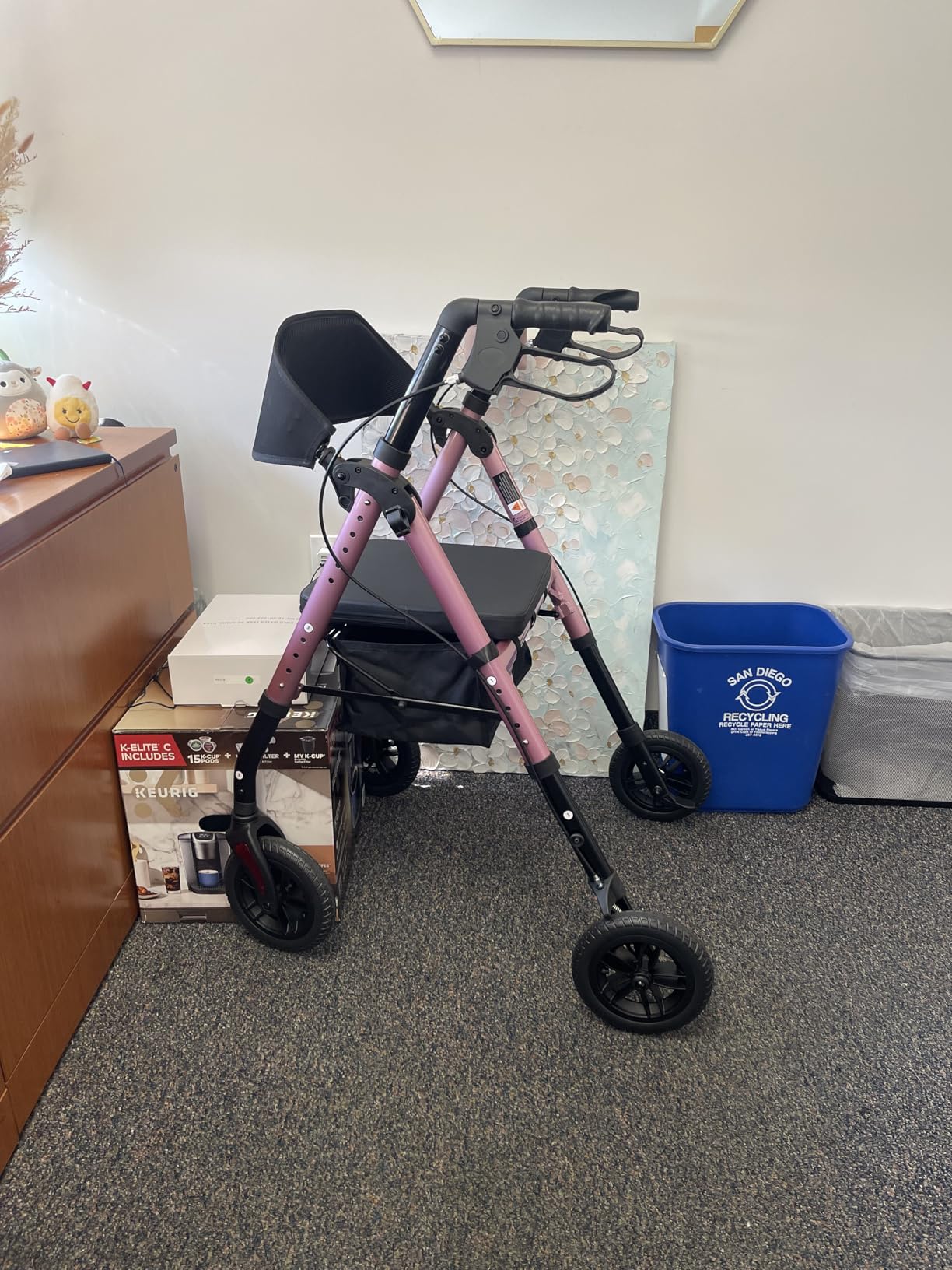 Foldable Rollator Walkers for Seniors with Seat, 4 Wheel Rolling Walker | 300lb | 8