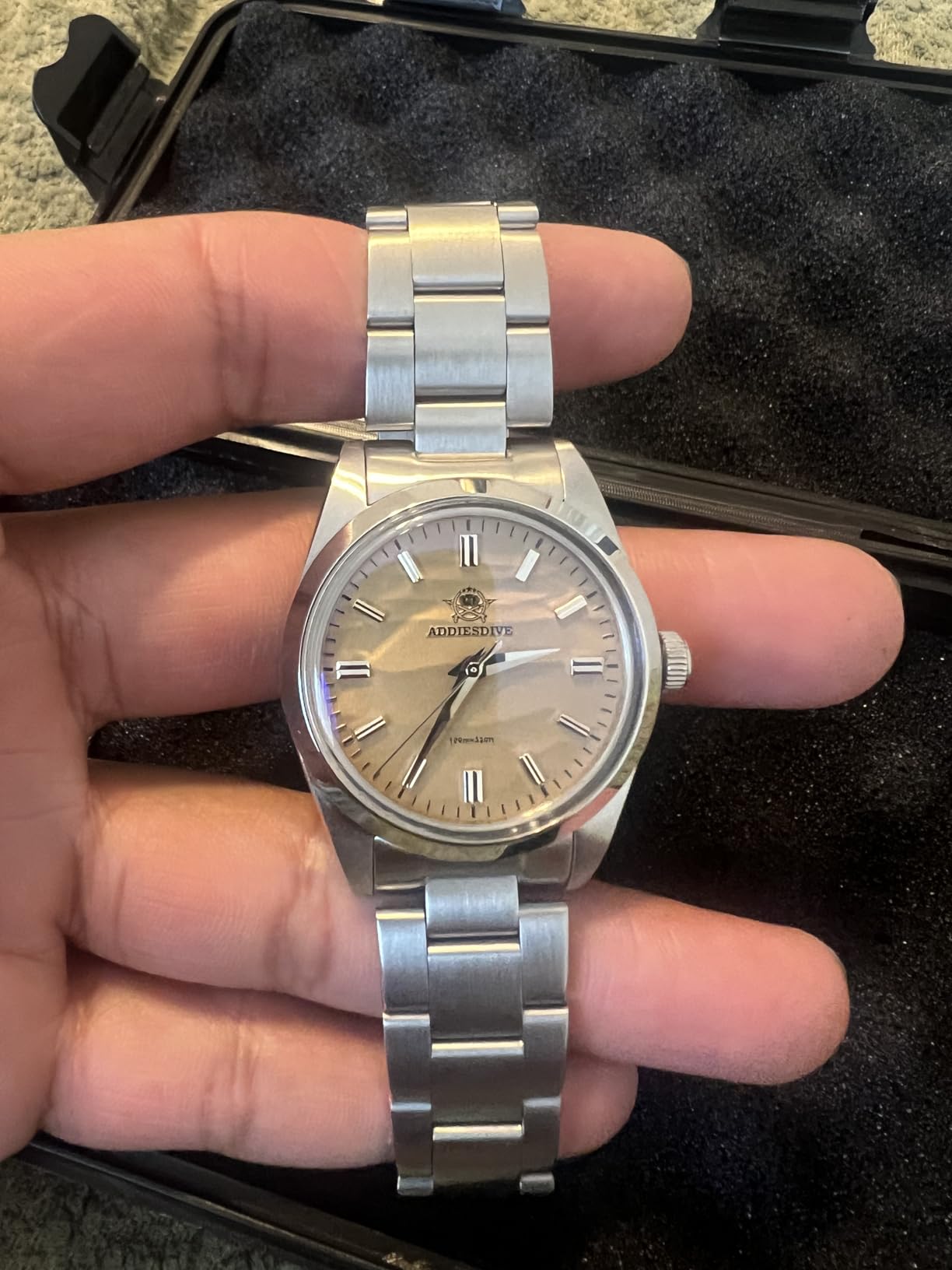 Quartz Watch for Men 36 MM Small Dial Analog Waterproof 100 M | Conves Crystal VH Sweep Second Movement Simple Male Watches Stainless Steel customer photo 2