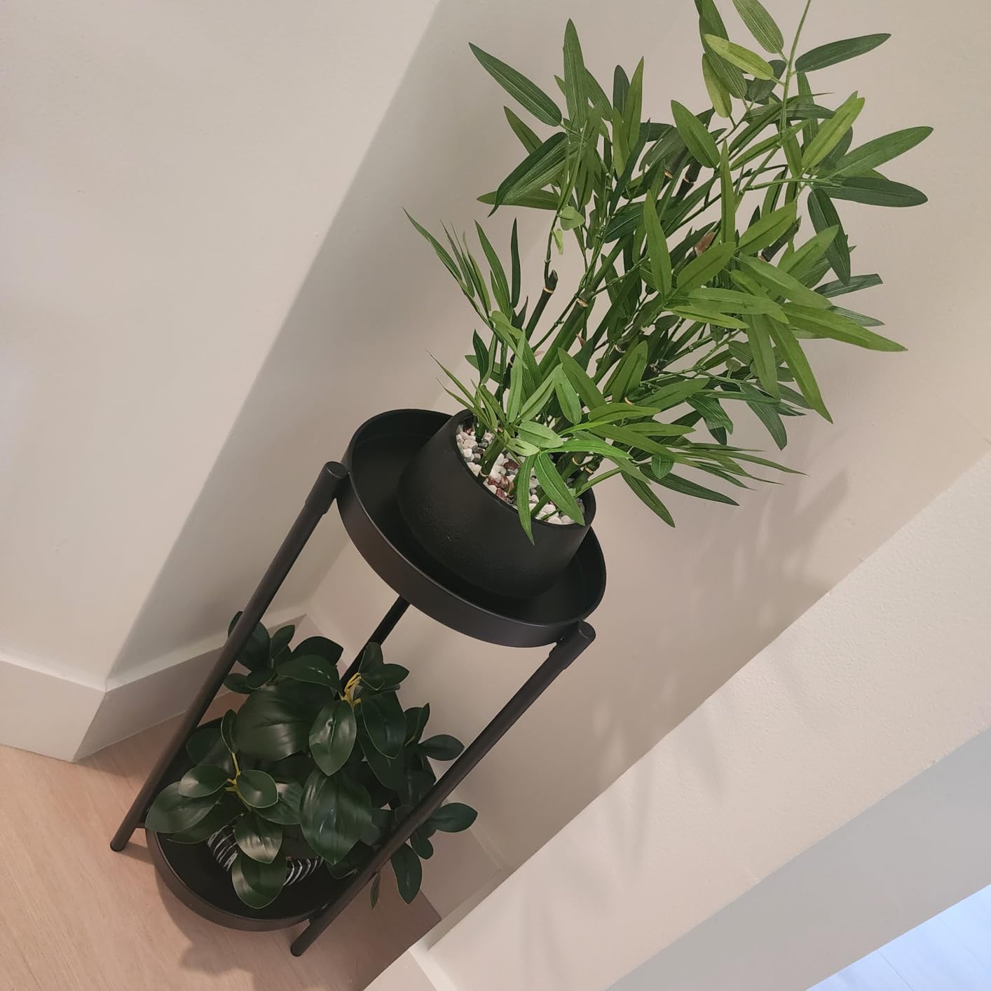 AlphaAcc Artificial Plants Decor Greenery Fake Succulents Indoor Potted Fake Plant with Rustic Black Clay Planter for Home Decor Farmhouse Room Bathroom Bedroom Kitchen Office Table Decor customer photo 2