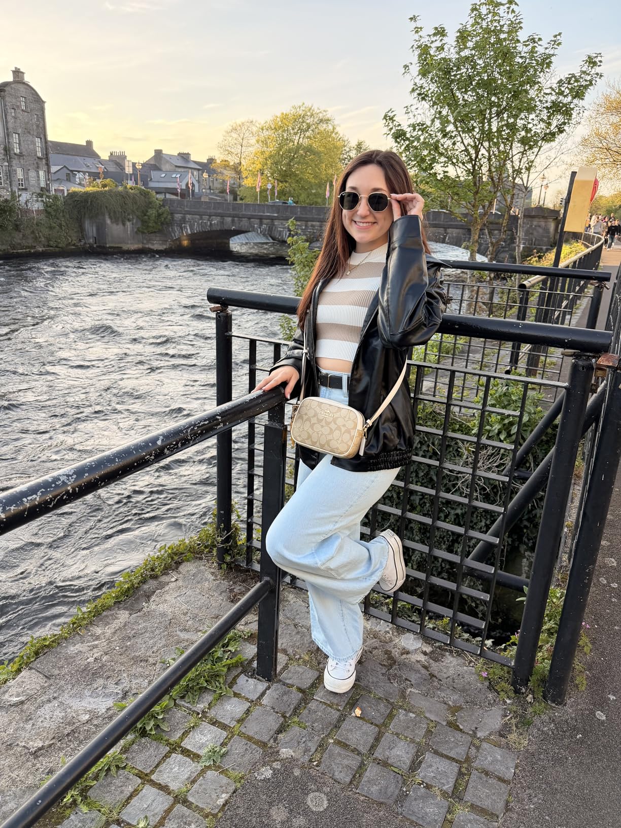 Women's Oversized Faux Leather Jacket Boyfriend Biker Moto Coat Lightweight Fall Bomber Outerwear customer photo 1