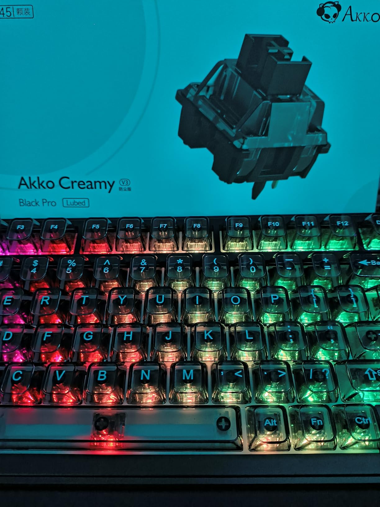 Akko V3 Creamy Black Pro Keyboard Switch with Dustproof Stem for Mechanical Gaming Keyboard, 5-Pin Linear Switches (45pcs) customer photo 1