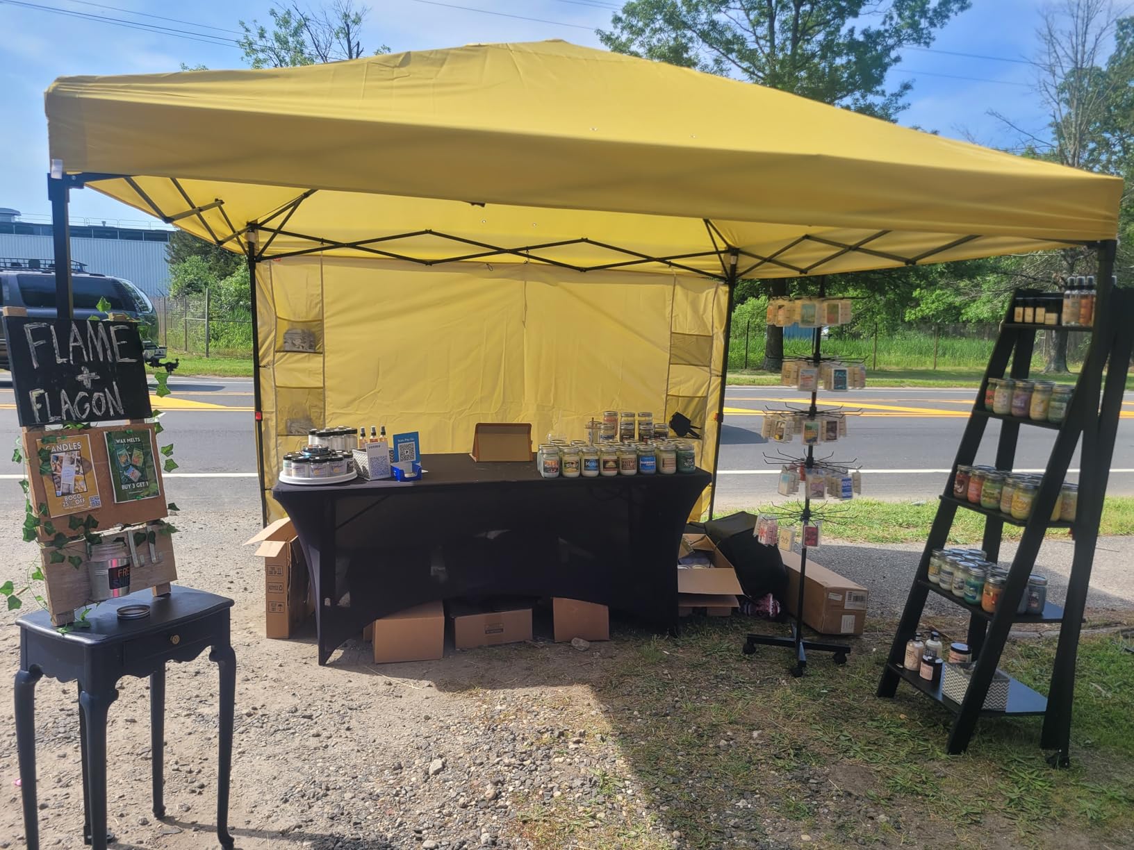 Tunbne 10'x10' Pop Up Canopy Tent with 1 Sidewall and 6 Pockets, One Push Setup, Instant Shade Tent with Vented Roof for Beach Patio Outdoor, Case, 8 Stakes, 4 Ropes, 4 Sandbags (Cyan, 10x10) customer photo 2