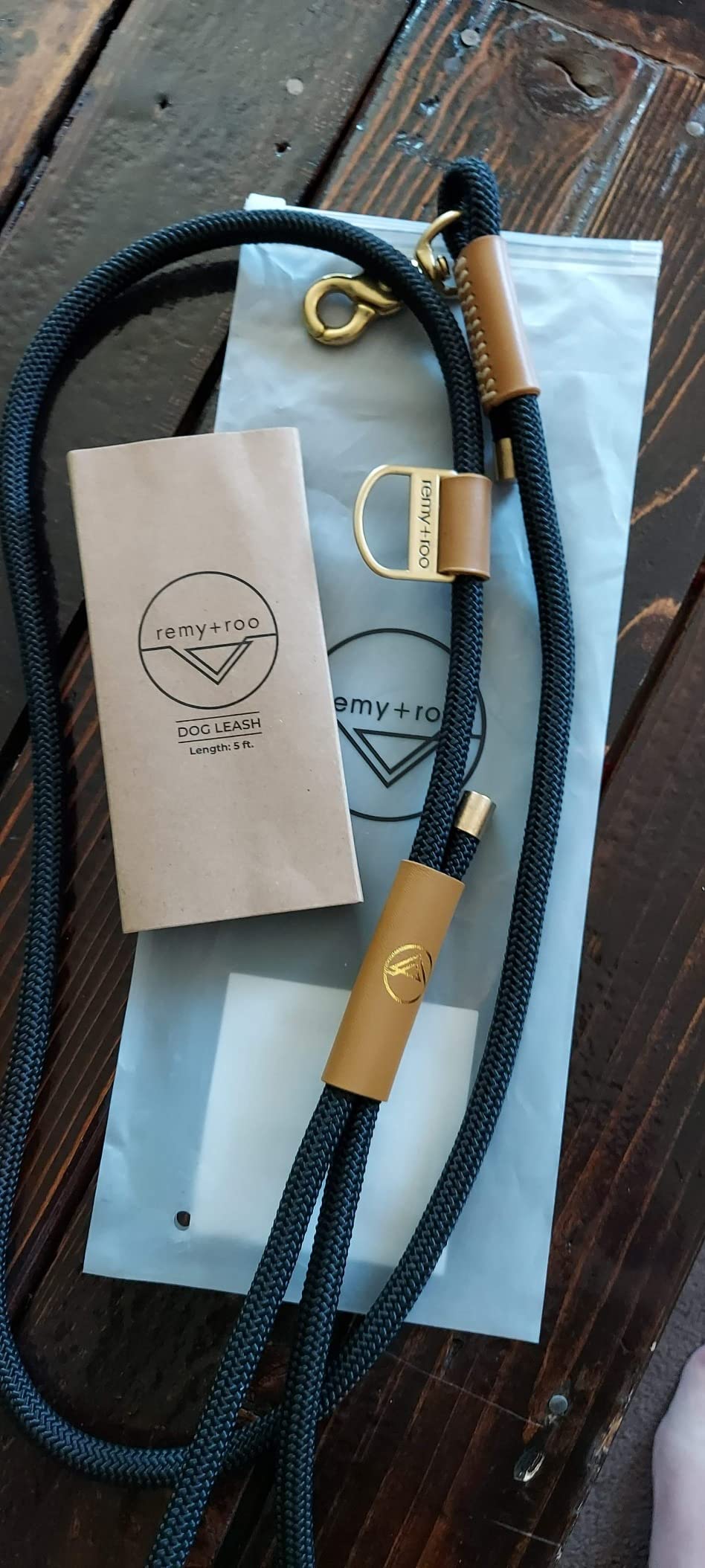 Remy+Roo Manhattan Olive 5 ft Heavy Duty Dog Leash | Custom Waste Bag Ring | Lobster Clasp | Brass Finishes | Strong Double Stitched Leather Dog Leash for Large Medium and Small Dogs customer photo 1