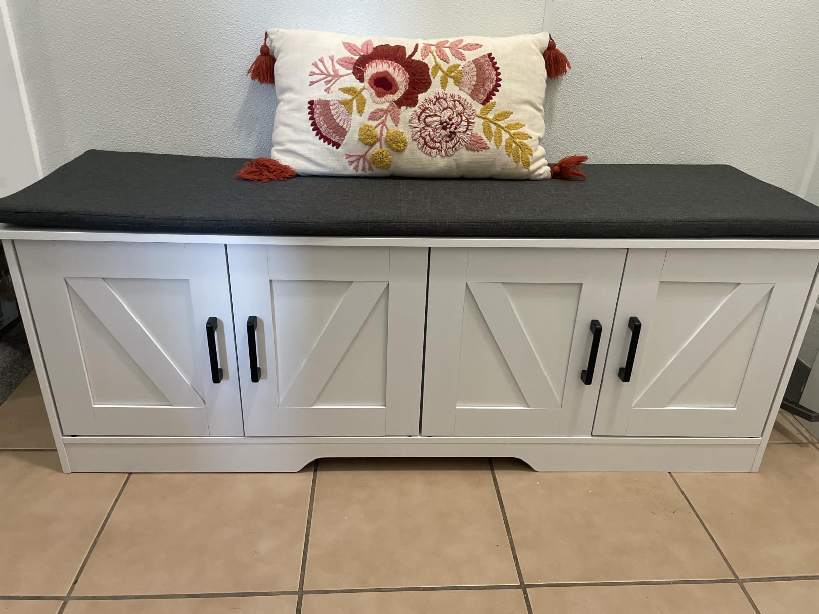 HOMSHO 2-Tier Storage Bench, 39.4