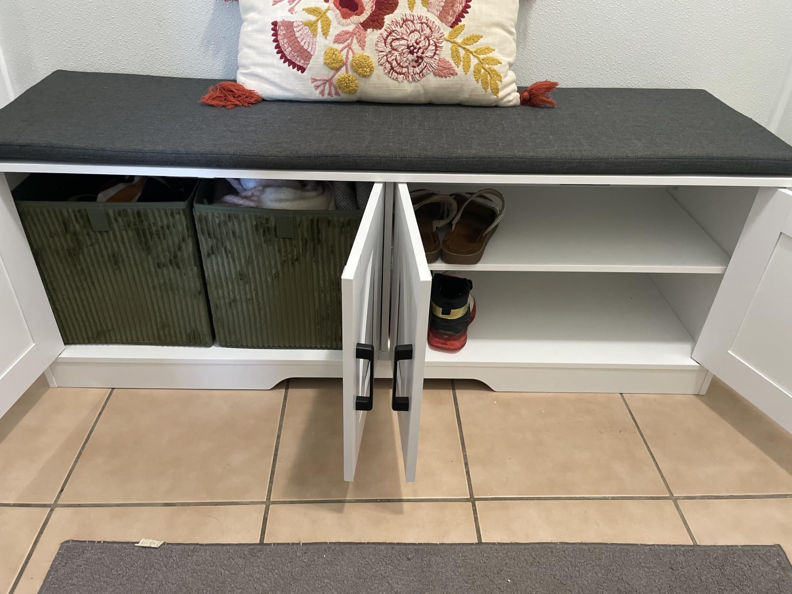 HOMSHO 2-Tier Storage Bench, 39.4