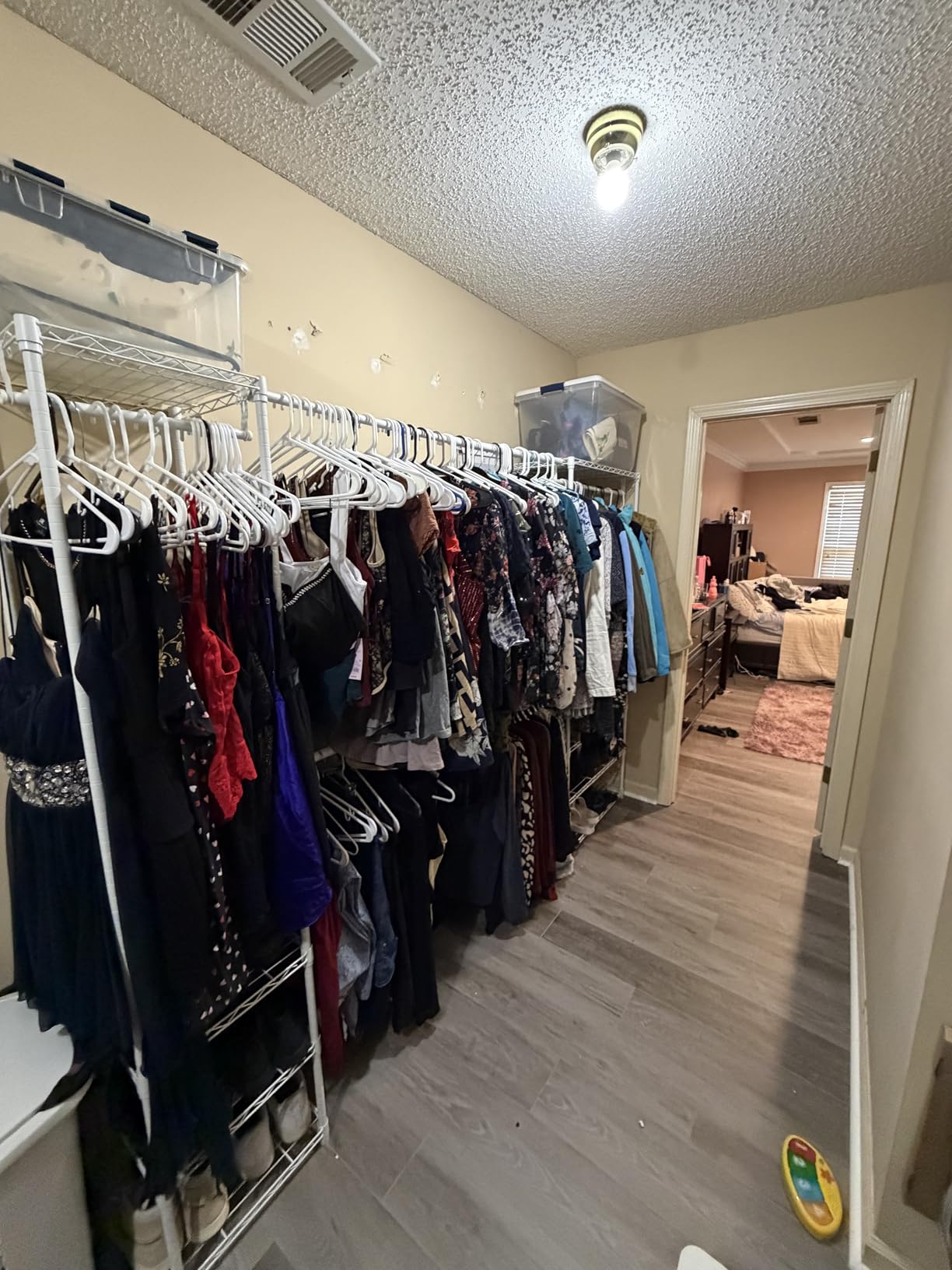 Ulif E11 Heavy-Duty Garment Rack, Metal Freestanding Clothes Rack and Closet Storage Organizer System with 8 Shelves and 4 Hanger Rods, 73.2-97.6