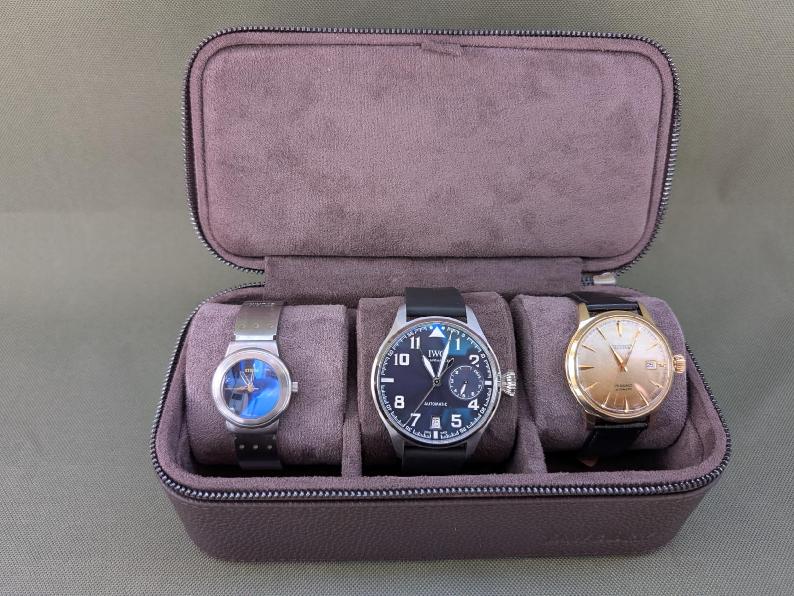 Genuine Leather 2 Watch Travel Case (Brown) customer photo 2