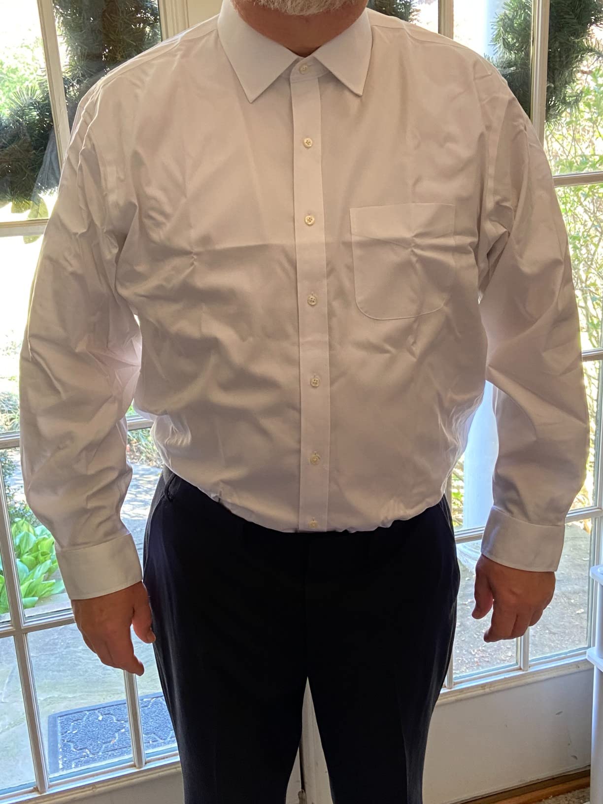 Brooks Brothers Men's Non-Iron Stretch Pinpoint Solid Ainsley Spread Collar Dress Shirt customer photo 1