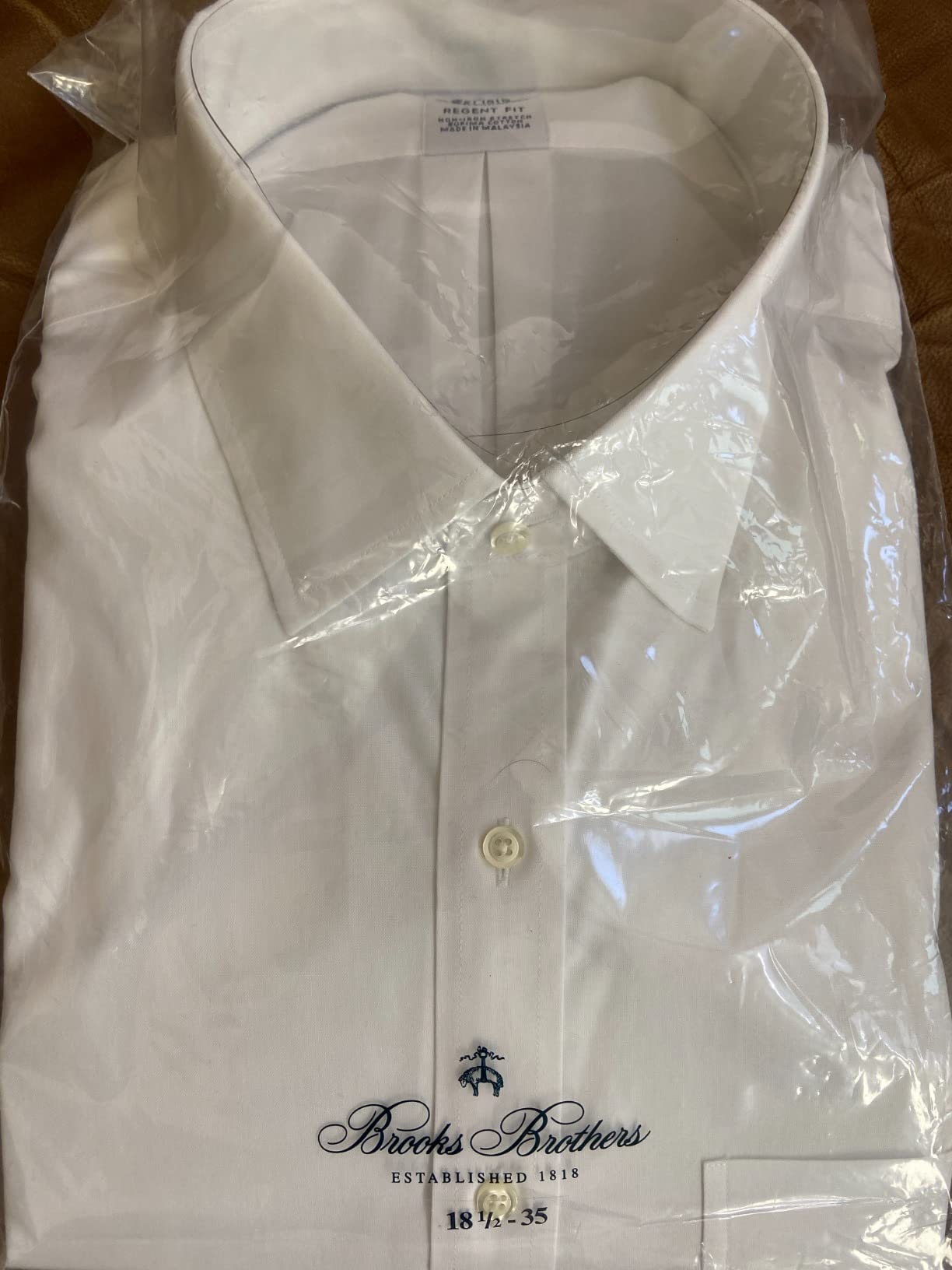 Brooks Brothers Men's Non-Iron Stretch Pinpoint Solid Ainsley Spread Collar Dress Shirt customer photo 2