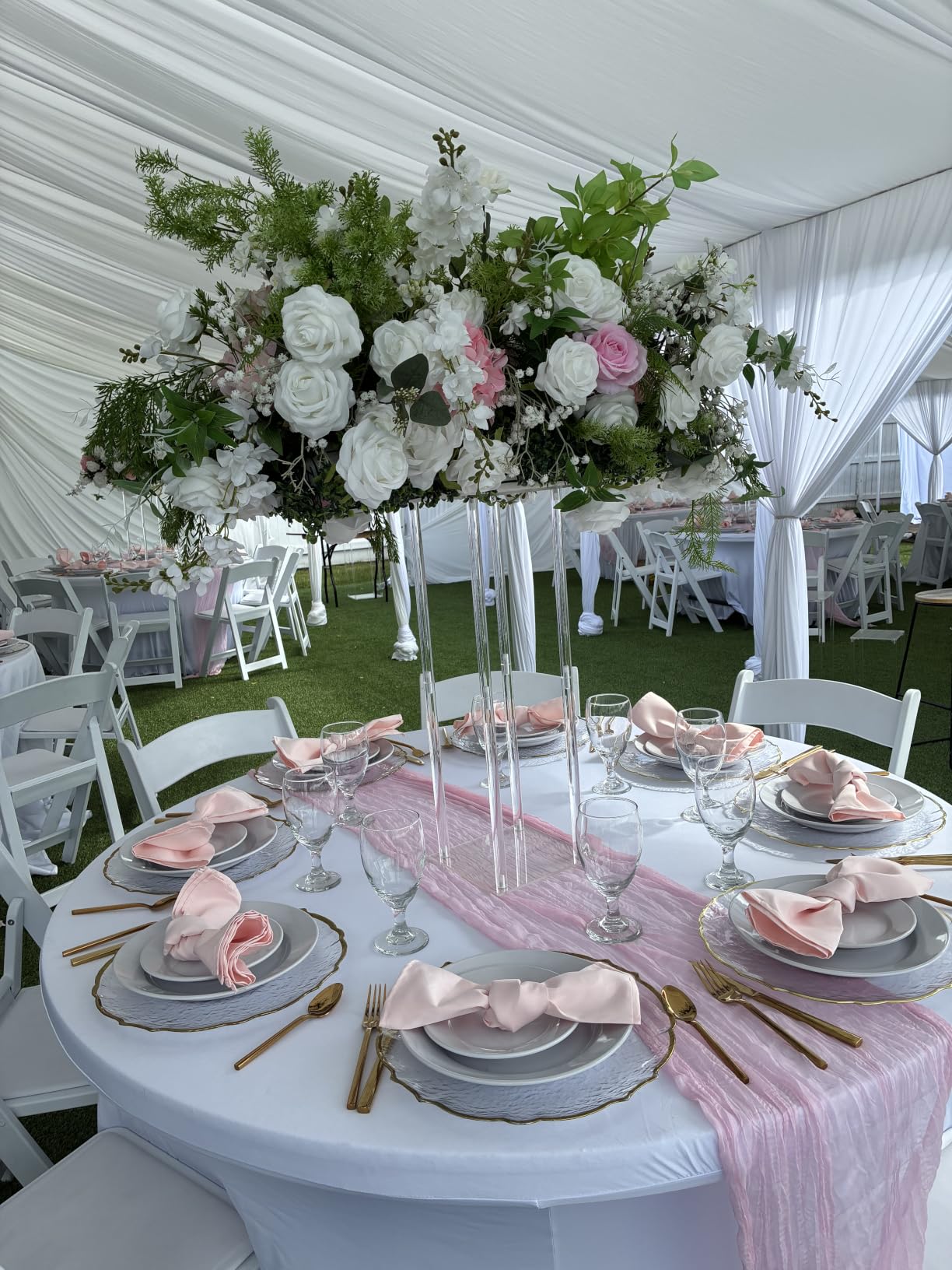 VEVOR 10PCS 23.6inch High Wedding Flower Stand, With Acrylic Laminate, Acrylic Vase Column Geometric Centerpiece Stands, Floral Display Rack for T-Stage Events Reception, Party Decoration Home customer photo 1