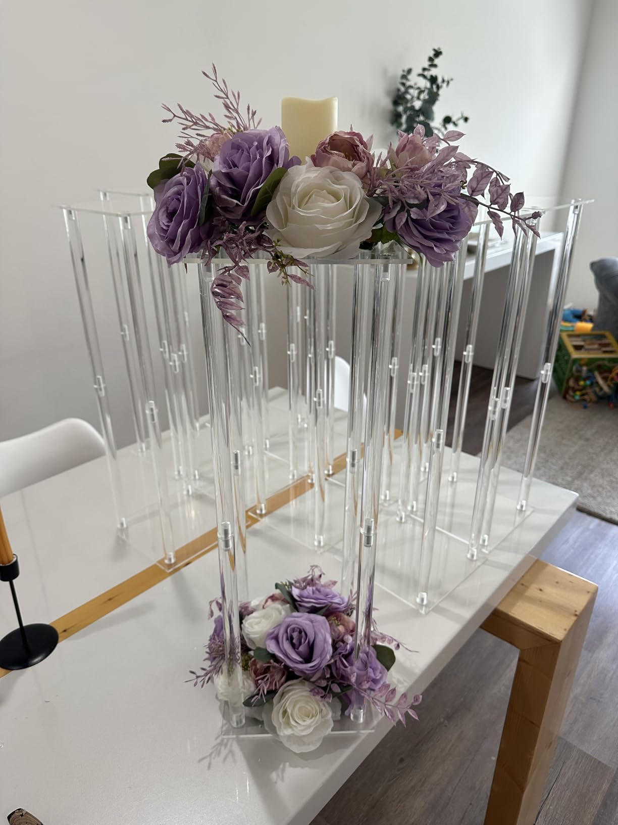 VEVOR 10PCS 23.6inch High Wedding Flower Stand, With Acrylic Laminate, Acrylic Vase Column Geometric Centerpiece Stands, Floral Display Rack for T-Stage Events Reception, Party Decoration Home customer photo 2