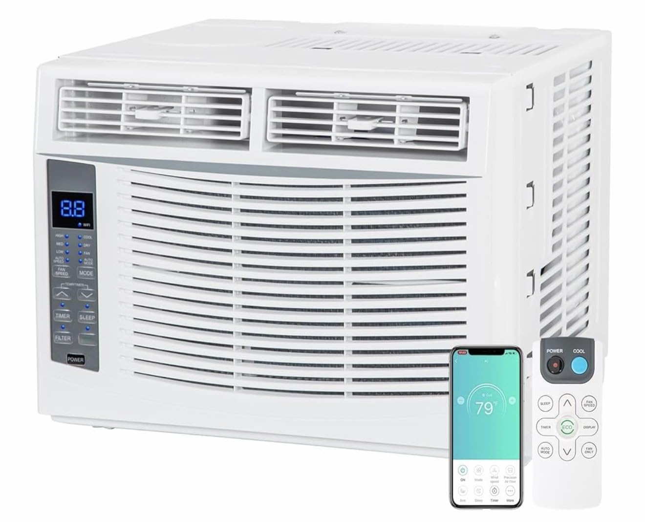 8,000 BTU WiFi Window Air Conditioner, Smart Window AC Unit with Remote, Energy Saving, Easy Install Kit, Cools up to 350 Square Feet customer photo 1