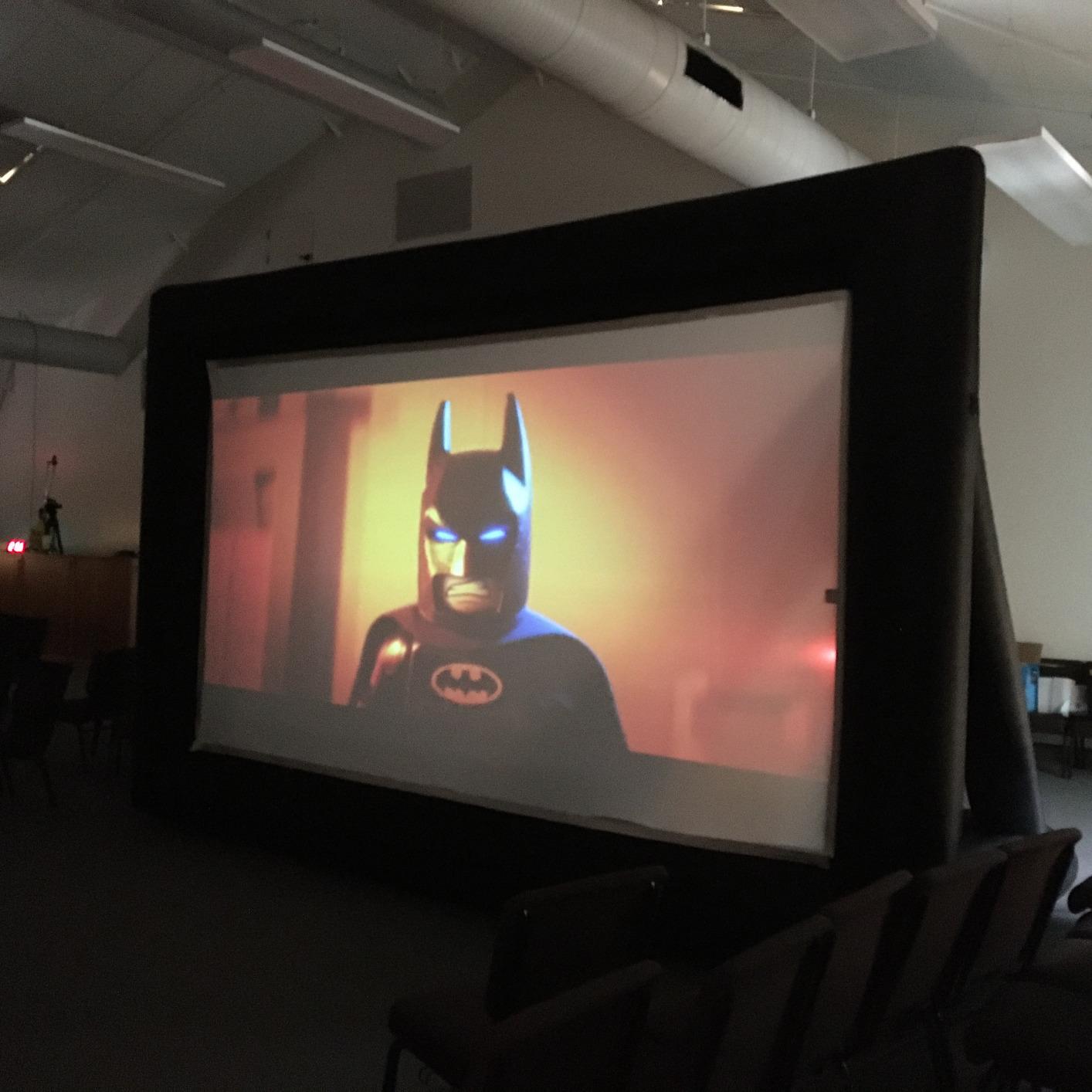 16 ft Outdoor Projector Screen with Built-in Blower - Supports Front and Rear Projection - Includes Tie-Downs and Storage Bag - Inflatable Projector customer photo 2