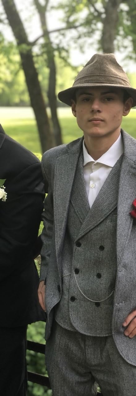 Mens Formal Tweed Wool 3 Piece Wedding Slim Fit Suit Prom Tuxedos Groomsmen customer photo 2