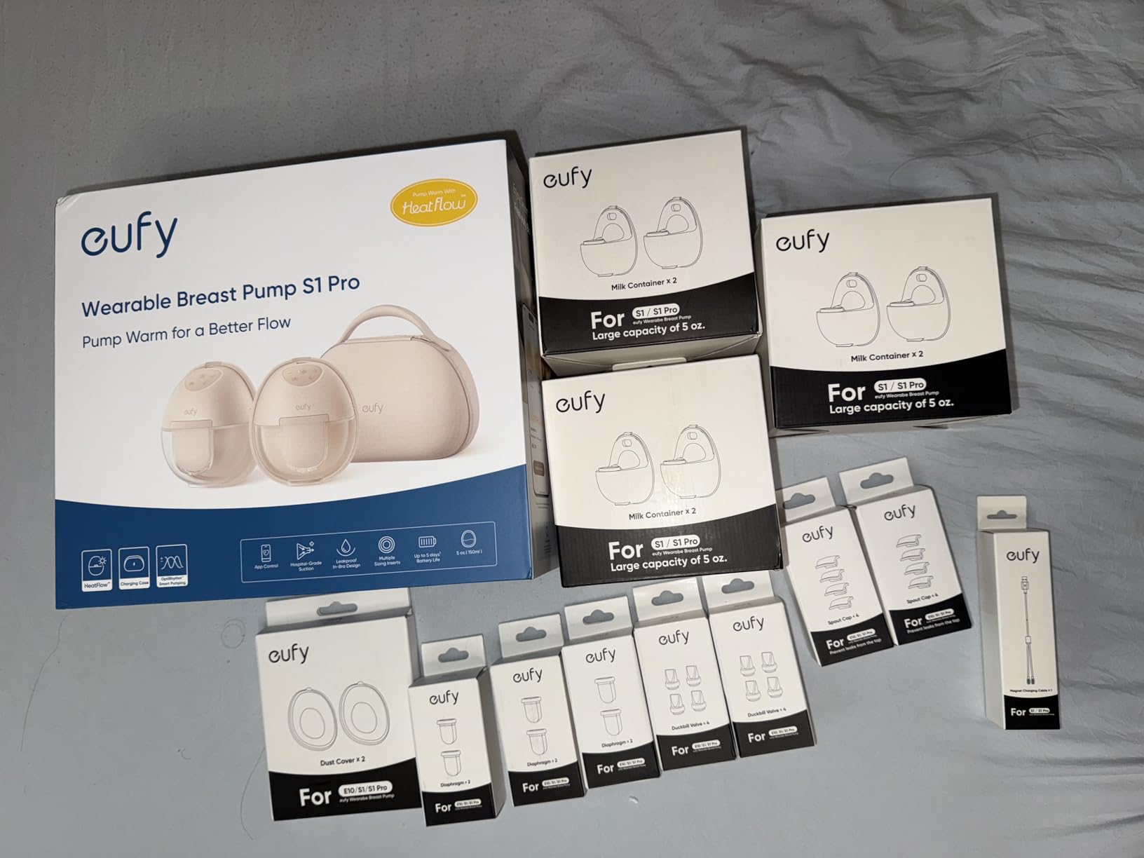 eufy Security Heated Wearable Breast Pump S1, Hands-Free Breast Pump with Industry-Leading HeatFlow Tech, App-Controlled OptiRhythm, 300 mmHg Strong Suction, Leakproof, Slim and 46 dB Quiet customer photo 1