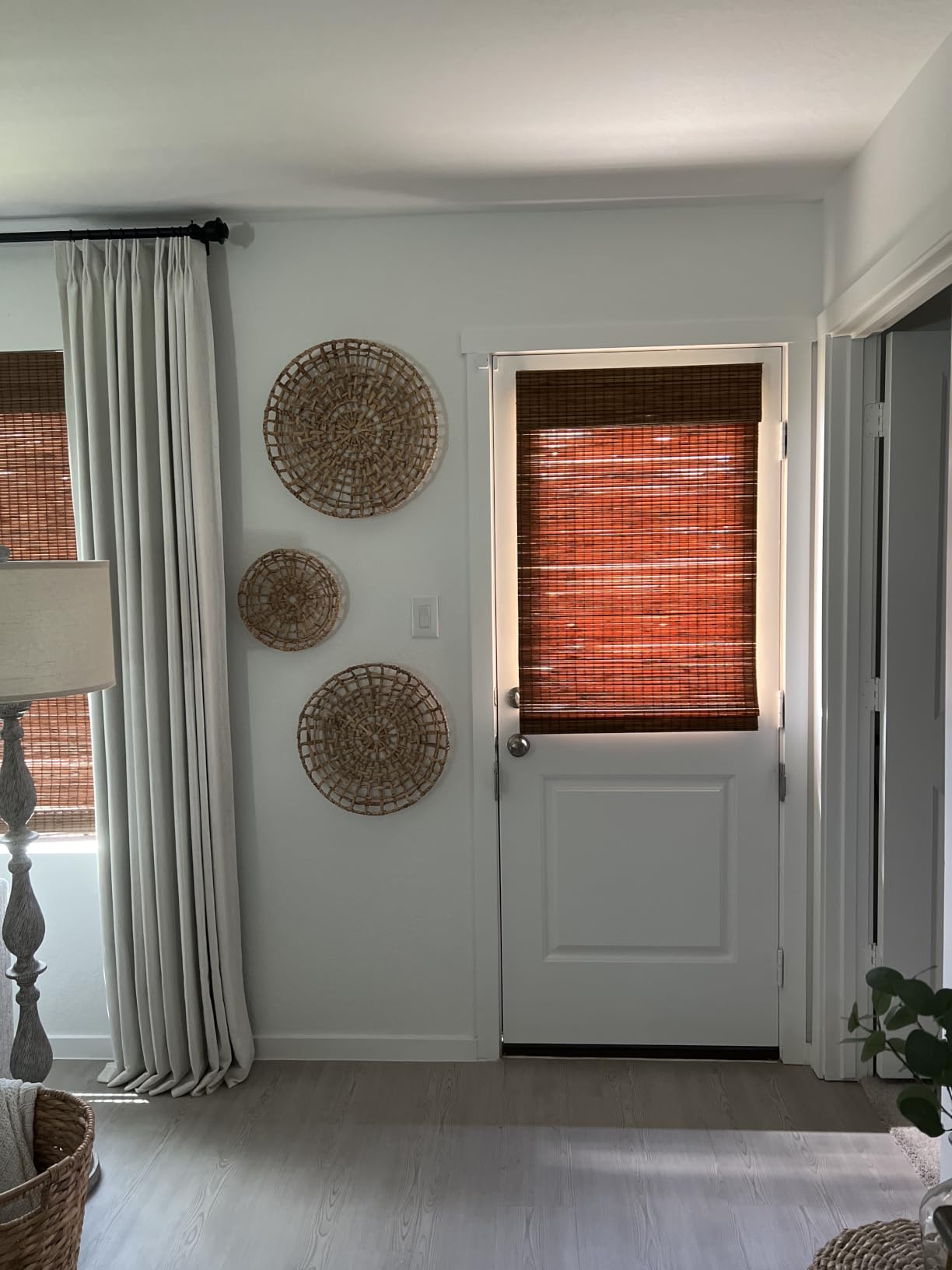LazBlinds Cordless Bamboo Roman Shades, Privacy Blinds for Interior Windows, Room Darkening Roll Up Bamboo Blinds for Home & Patio, 34.5