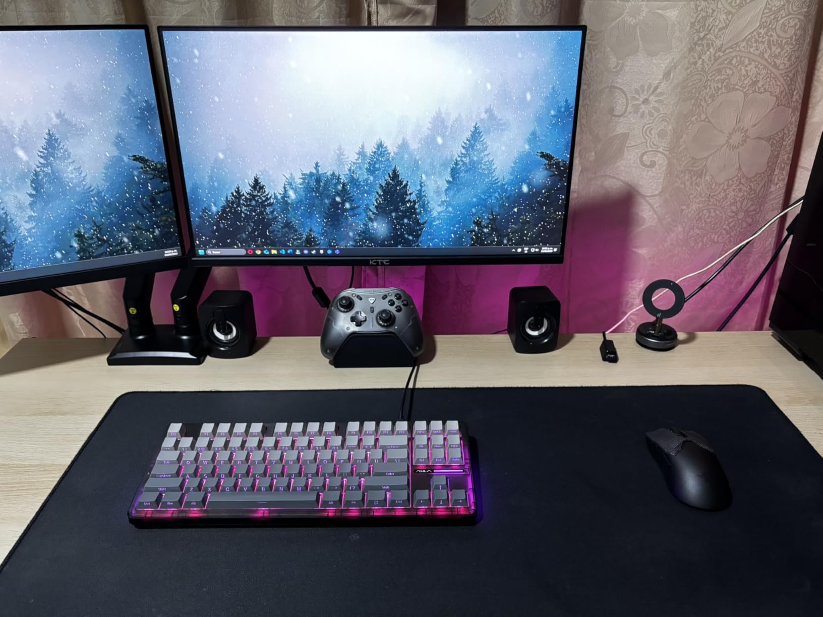 AULA F87 Pro Wireless Mechanical Keyboard, Tri-Mode BT5.0/2.4GHz/USB-C Hot Swappable Custom Keyboard, Pre-lubed Switches, Side Printed PBT Keycaps, 75% TKL RGB Backlit Gaming Keyboards customer photo 2