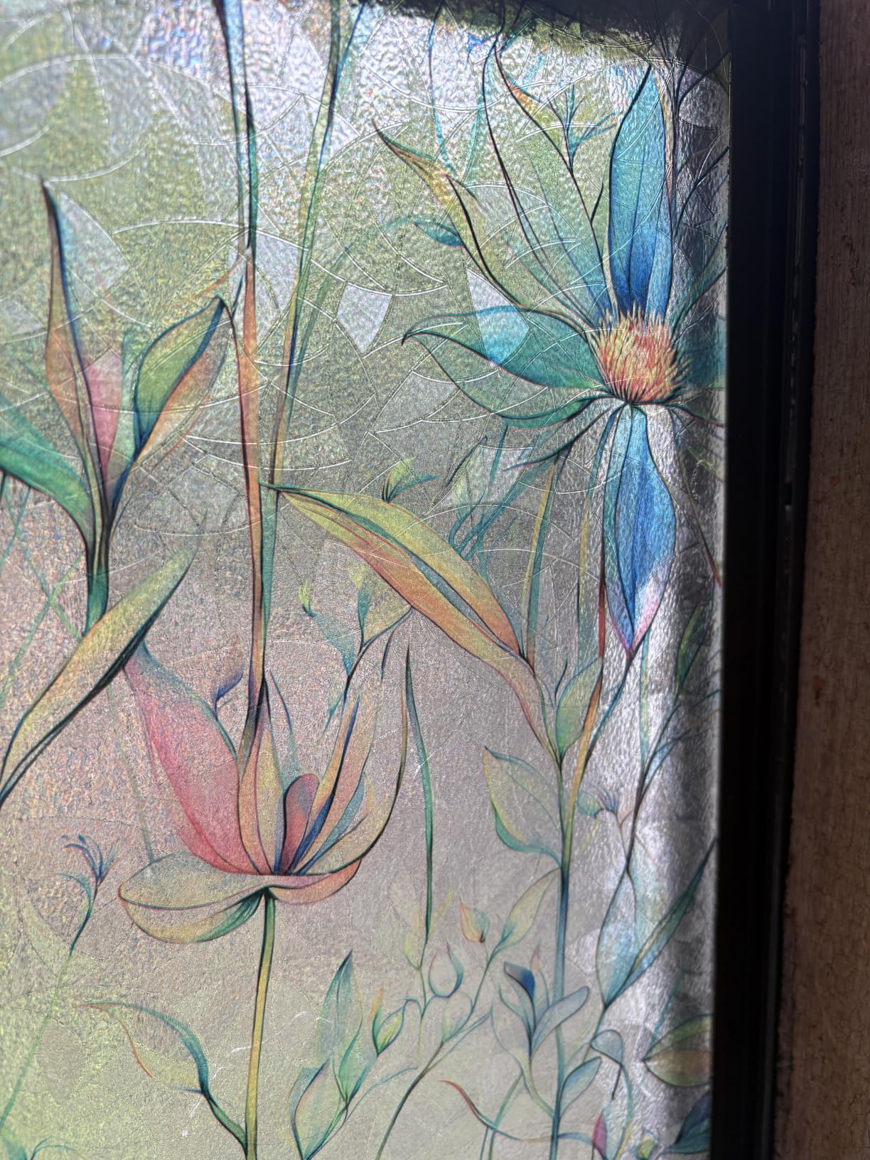 Finnez Window Privacy Film 3D Static Cling Window Film, No Glue Heat Control & 96% UV Blocking for Home Office, Decorative Frosted Glass Cover 17.5 Inch x 6.5 Feet customer photo 1