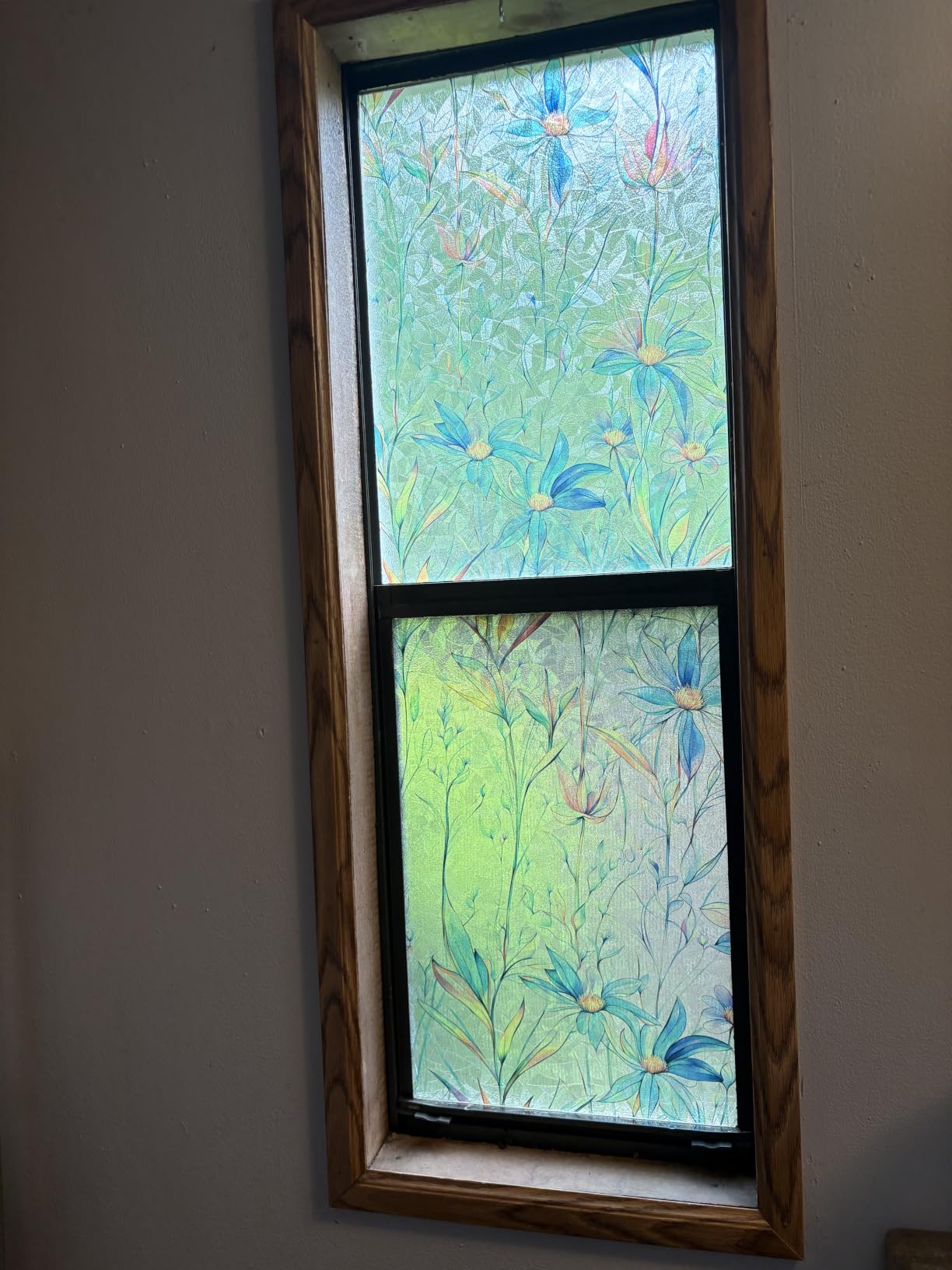 Finnez Window Privacy Film 3D Static Cling Window Film, No Glue Heat Control & 96% UV Blocking for Home Office, Decorative Frosted Glass Cover 17.5 Inch x 6.5 Feet customer photo 2