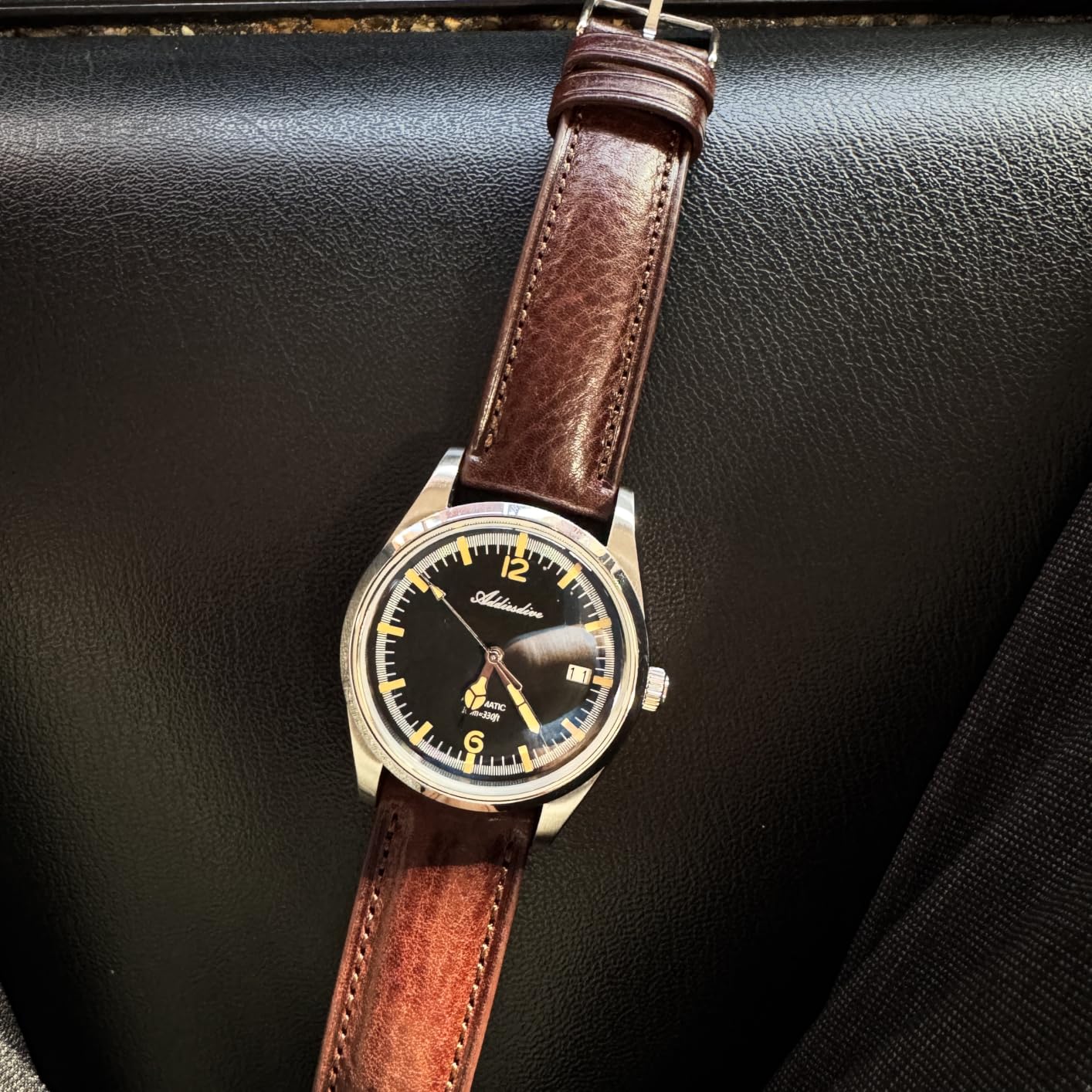 Getalia Italian leather Watch Band Tuscany Natural Vegetable-Tanned Full Grain Genuine Leather, 18mm 19mm 20mm 21mm 22mm Quick Release Replacement Watch Straps for Men and Women Thick and Soft customer photo 1