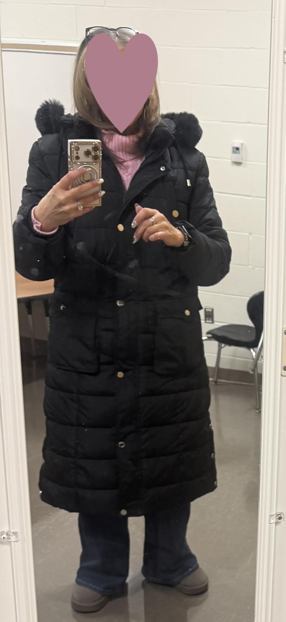 Women's Waterproof Long Winter Coat Thickened Down Alternative Jacket Warm Puffer Jacket Parka customer photo 1