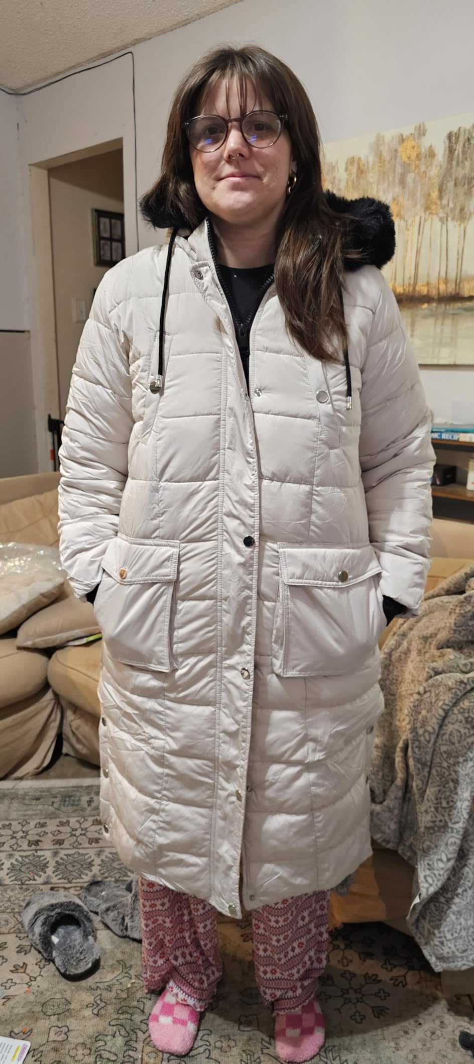 Women's Waterproof Long Winter Coat Thickened Down Alternative Jacket Warm Puffer Jacket Parka customer photo 2