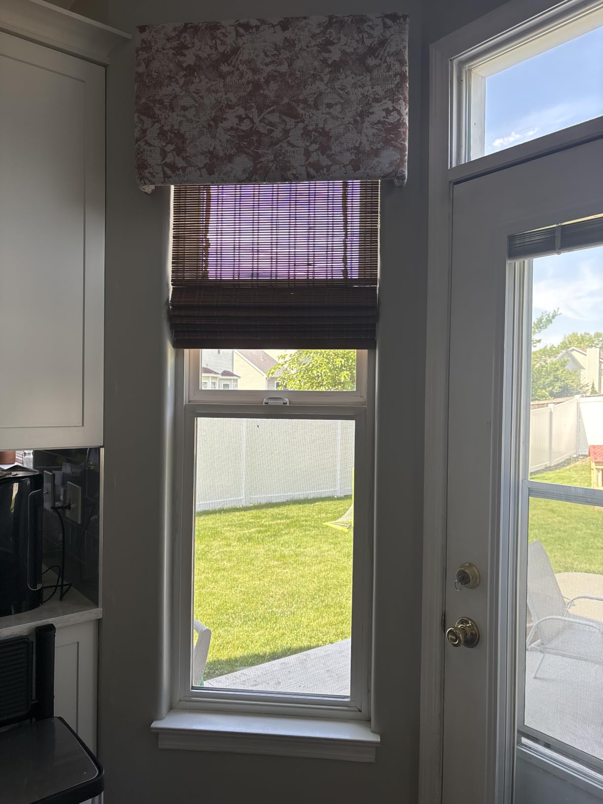 CALYX INTERIORS Cordless Bamboo Roman Shade Blind, Light Filtering, 22.5