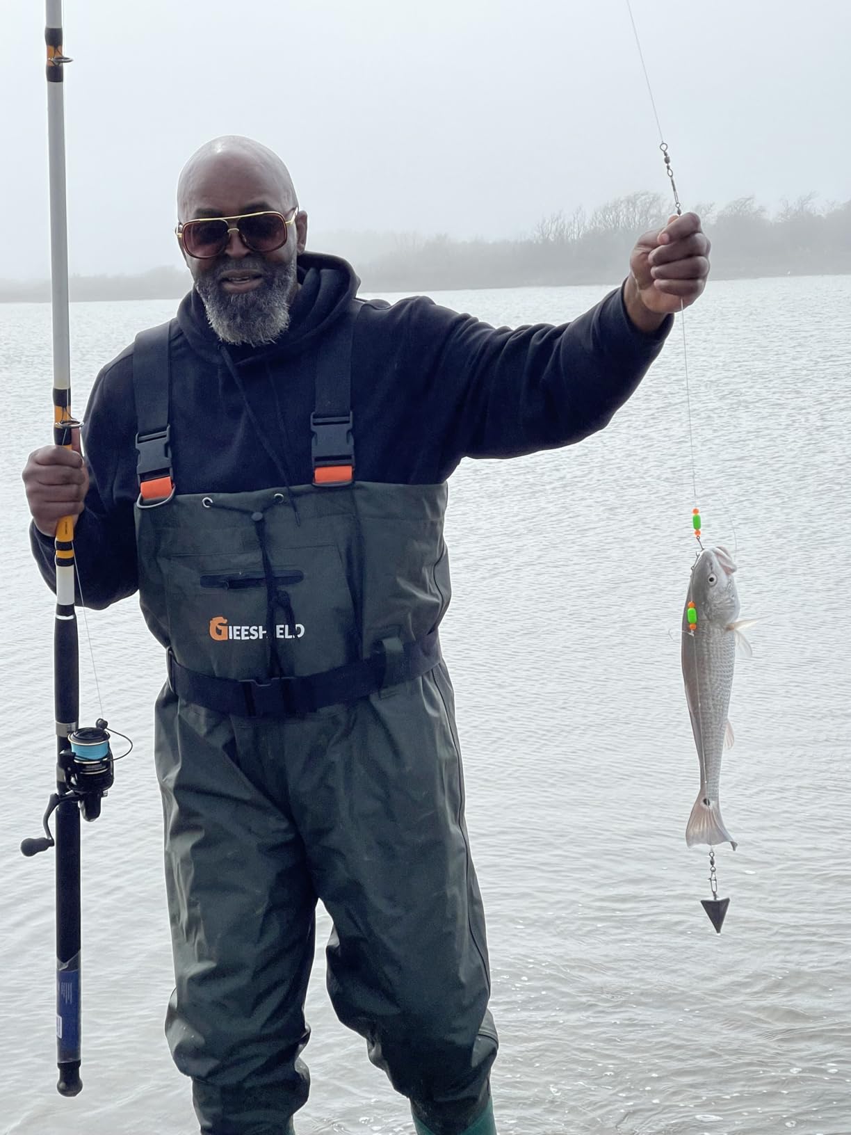 Waterproof Bootfoot Chest Waders - Lightweight 2-Ply Nylon/PVC for Fishing & Hunting with Boot Hanger customer photo 1