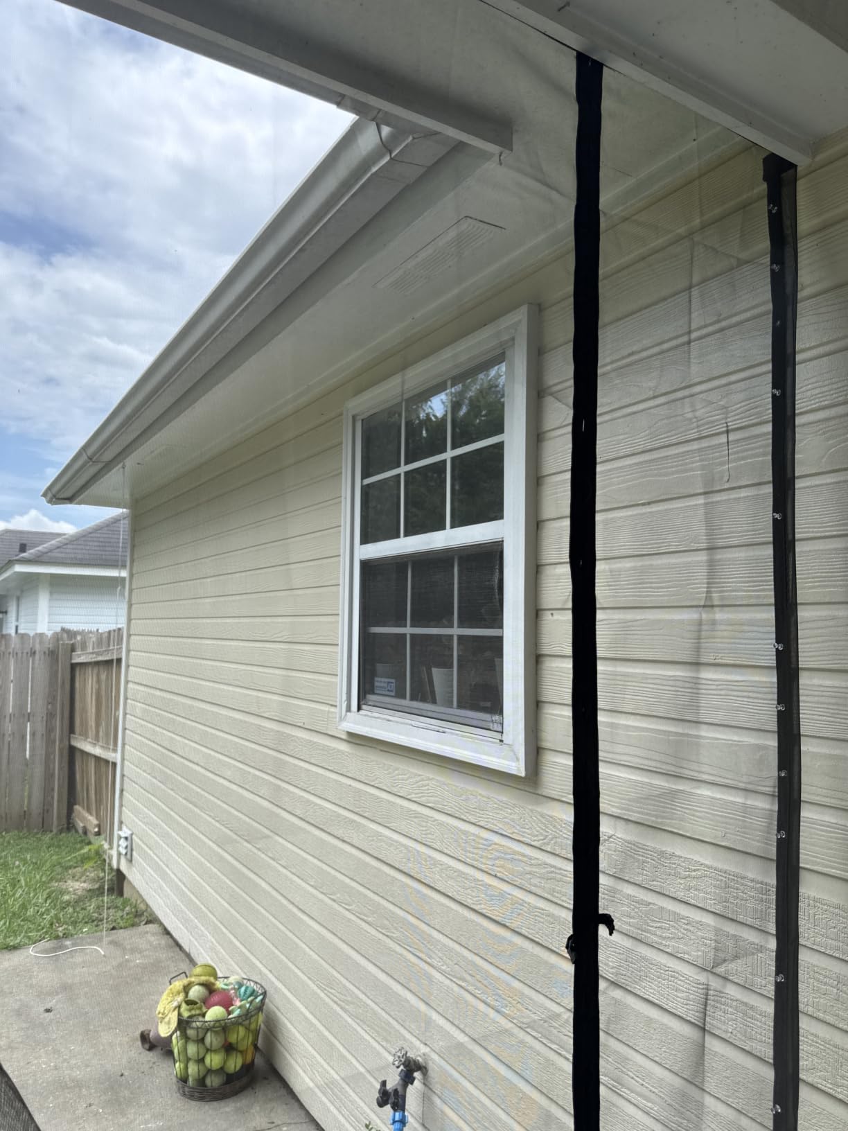 Magnetic Screen Door Mesh Left Right Side Opening Upgraded PET Material Mesh Stronger Than Fiberglass and Polyester, Keep Bugs Out, Pet & Kid Friendly Screen Size 74'' X 82'' customer photo 2