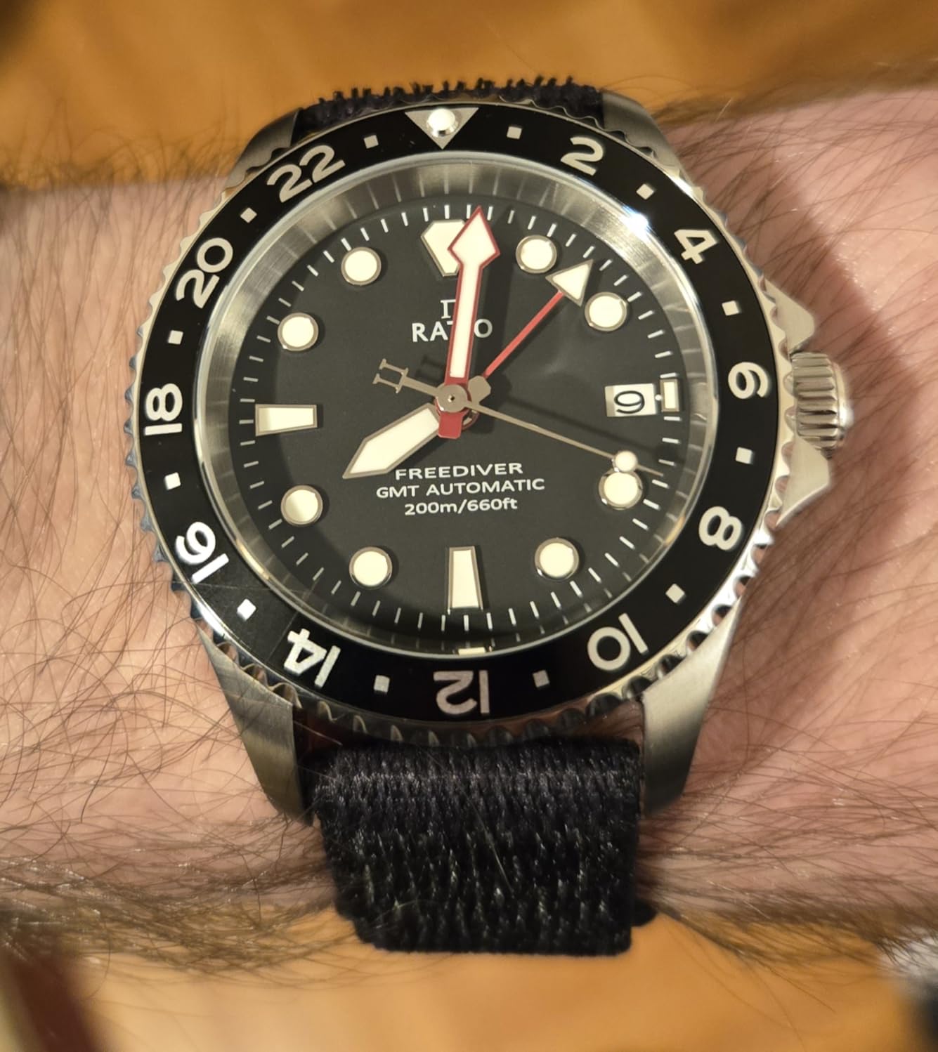 FreeDiver Dive Watch Sapphire Crystal GMT Rotating Bezel Automatic Diver Watch 200M Water Resistant Diving Watch for Men customer photo 2
