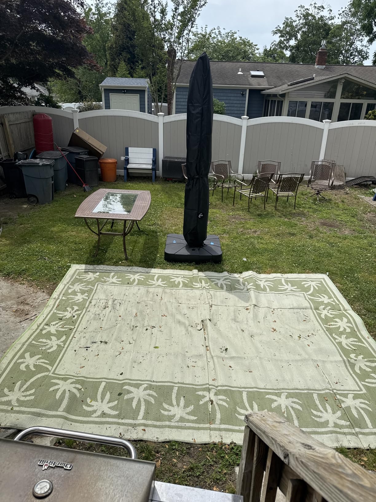 Kipiea Patio Umbrella Cover for 9'-13' Cantilever Umbrella, Upgraded 600D Heavy Duty Outdoor Umbrella Covers with Support Pole and Zipper customer photo 1
