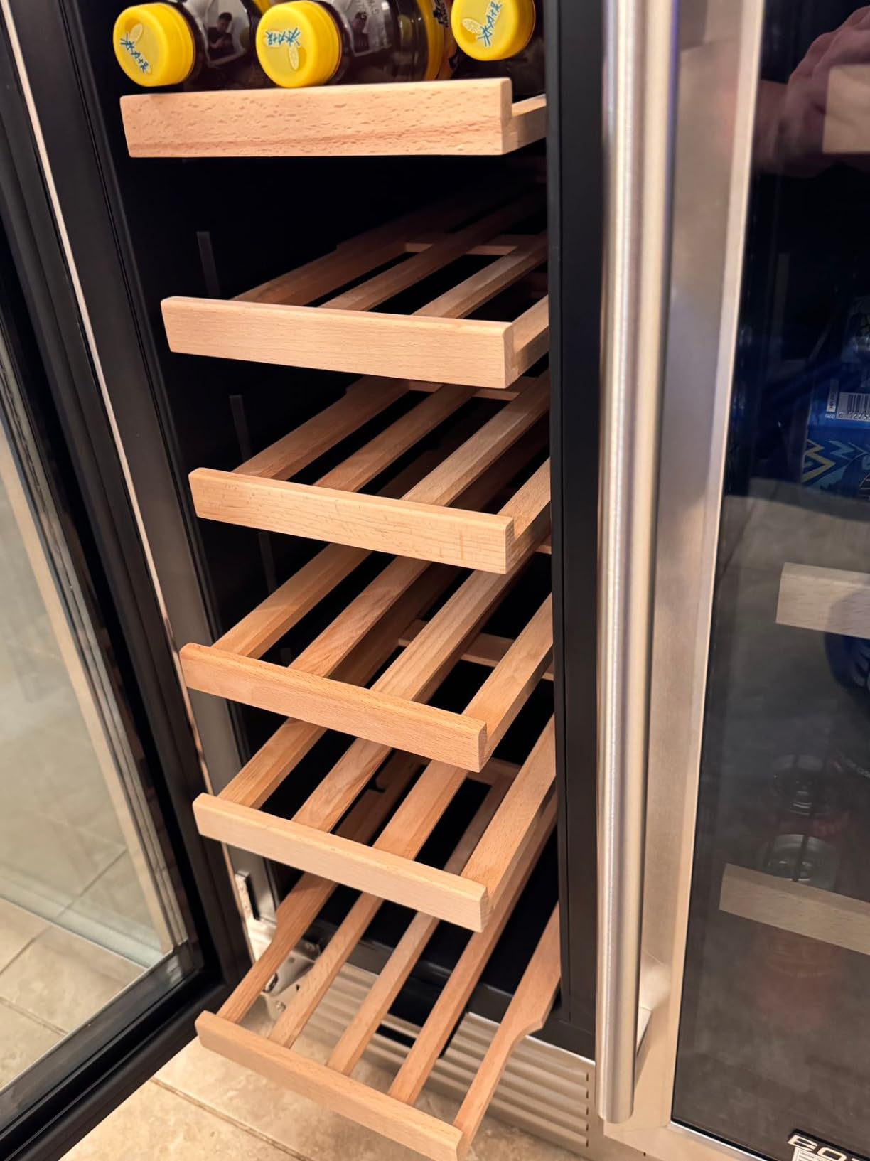 BODEGA 24 Inch Wine and Beverage Refrigerator, Dual Zone Wine and Bar Beverage Cooler, Commercial Black Bar Cooler With 2 Glass Doors, Bar Fridge Hold 19 Bottles and 57 Cans, Built-In or Freestanding. customer photo 1